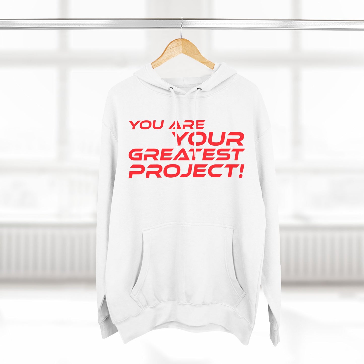 You Are Your Greatest Project Fleece Hoodie - Motivational Black Hoodie for Personal Growth