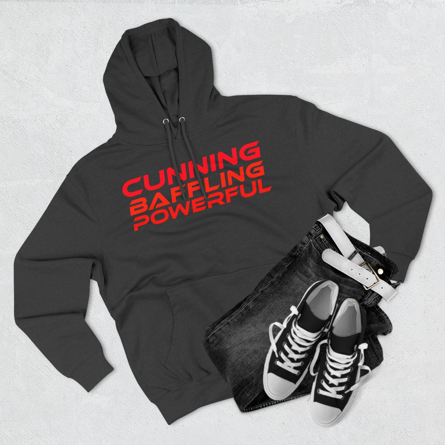 Cunning, Baffling, Powerful - Three-Panel Fleece Hoodie