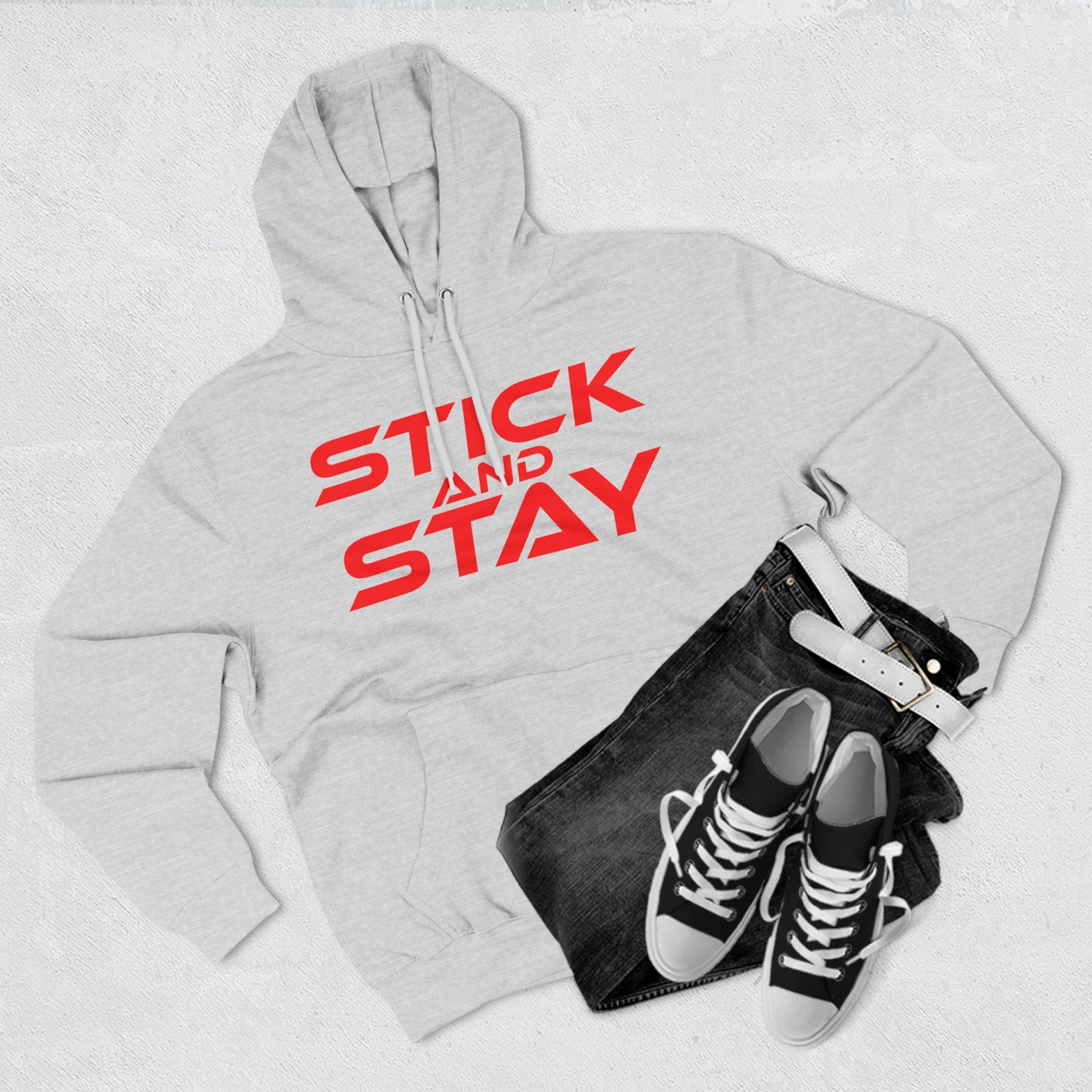 Stick and Stay - Three-Panel Fleece Hoodie