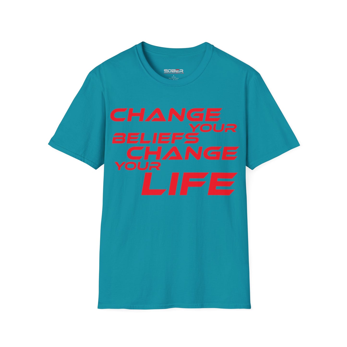 Change Your Beliefs, Change Your Life - Motivational Unisex Softstyle T-Shirt - 'Change Your Beliefs, Change Your Life'