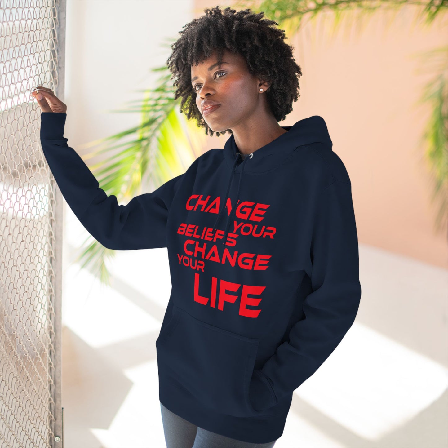 Change Your Beliefs, Change Your Life - Inspiring Fleece Hoodie - "Change Your Beliefs, Change Your Life"