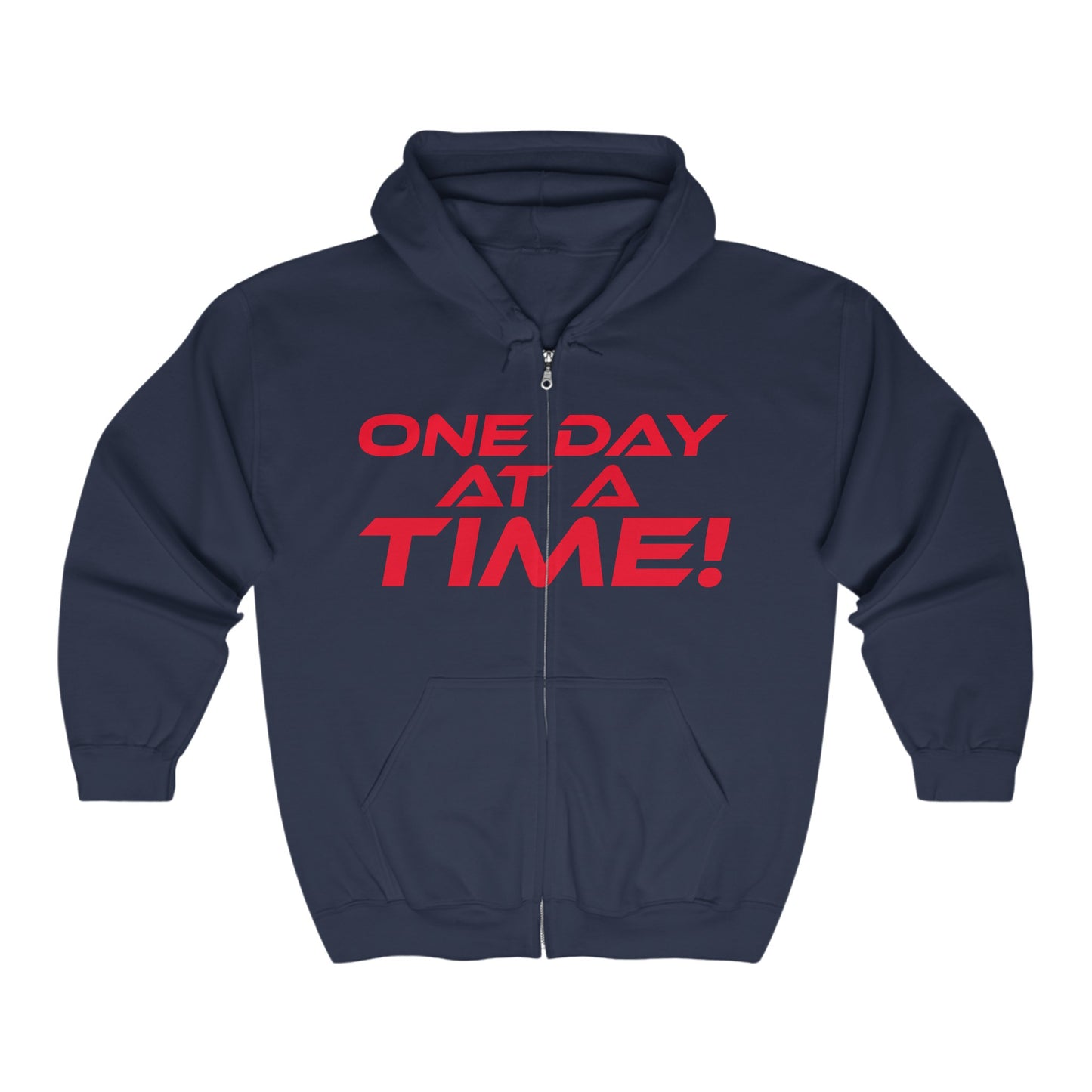 One Day At A Time - Unisex Heavy Blend™ Full Zip Hooded Sweatshirt Motivational