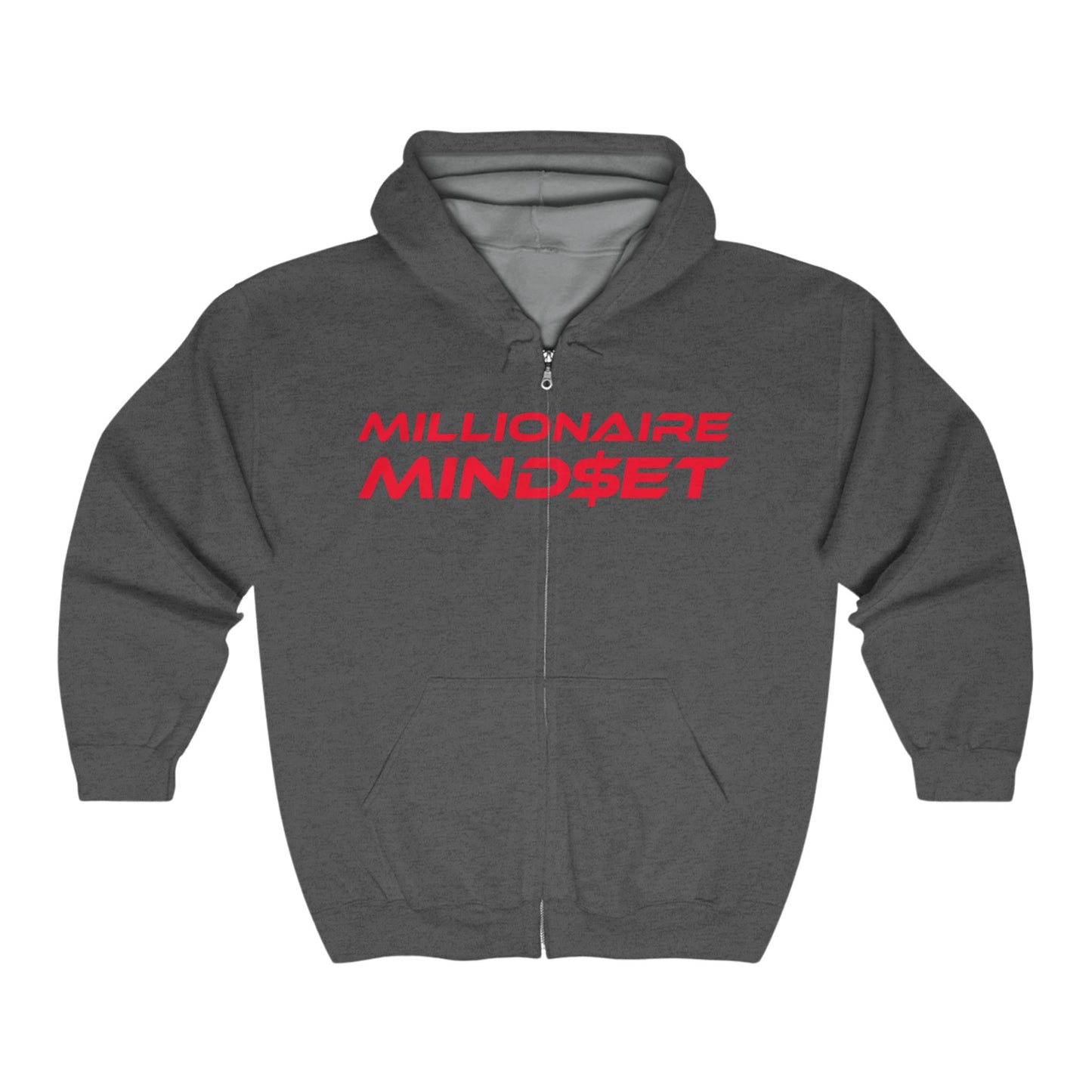 Millionaire Mindset - Unisex Zip Hoodie - Motivational Heavy Blend Sweatshirt