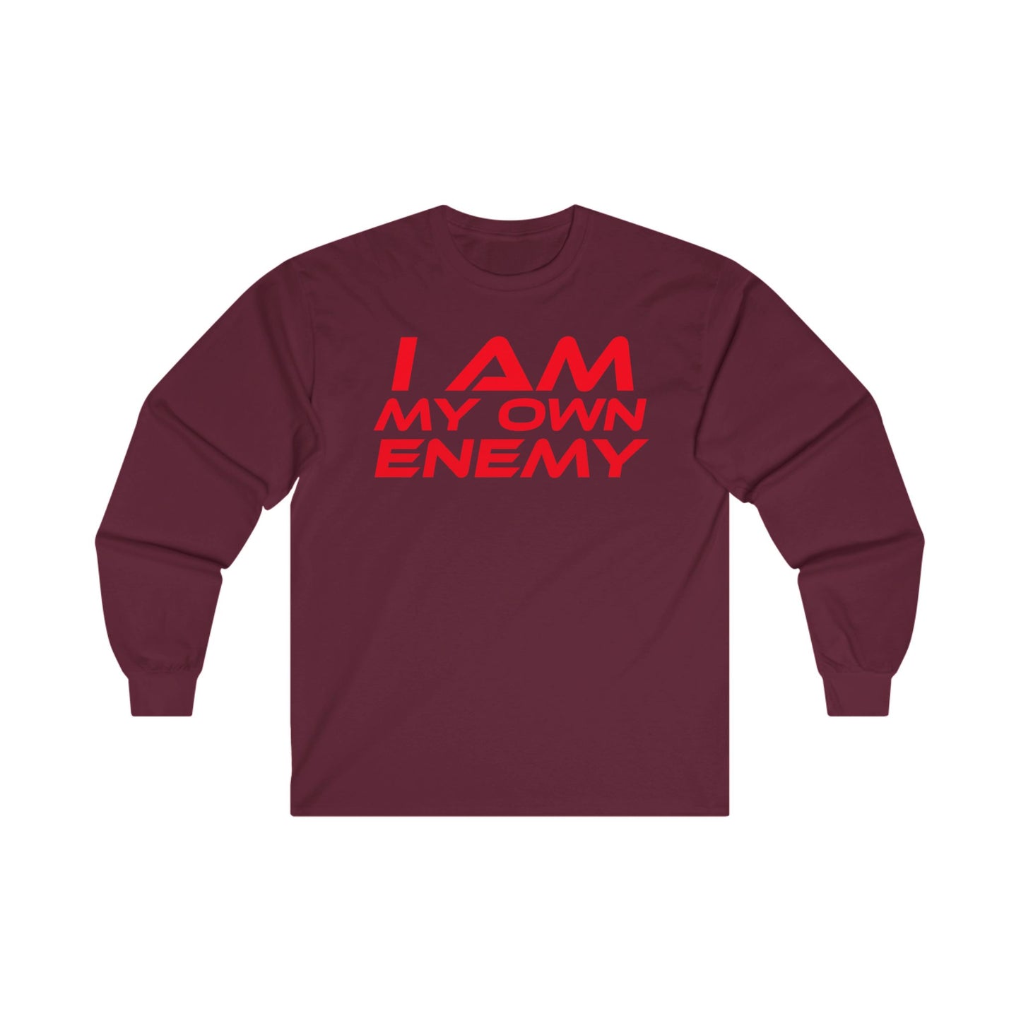 I Am My Own Enemy - Long Sleeve Tee - Unisex Cotton T-Shirt for Self-Reflection and Empowerment