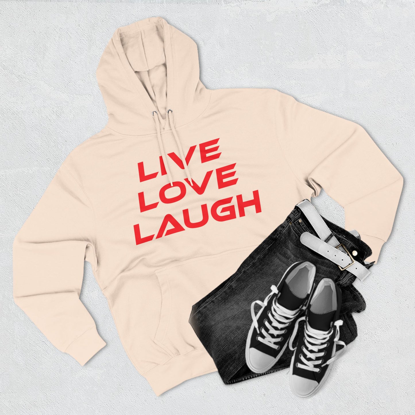 Live Love Laugh - Three-Panel Fleece Hoodie