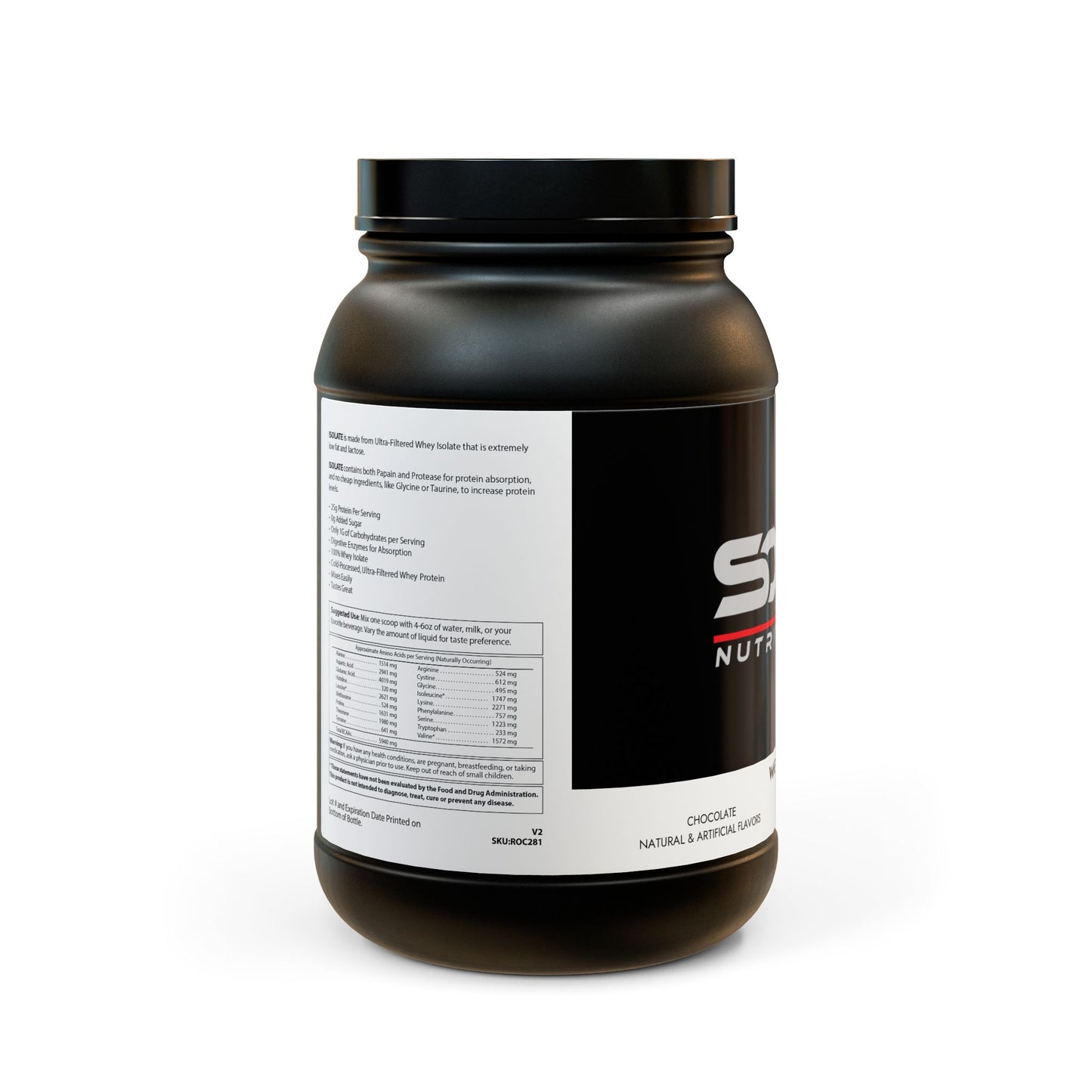 Whey Isolate Protein Supplement - Chocolate (907g, 2lb)