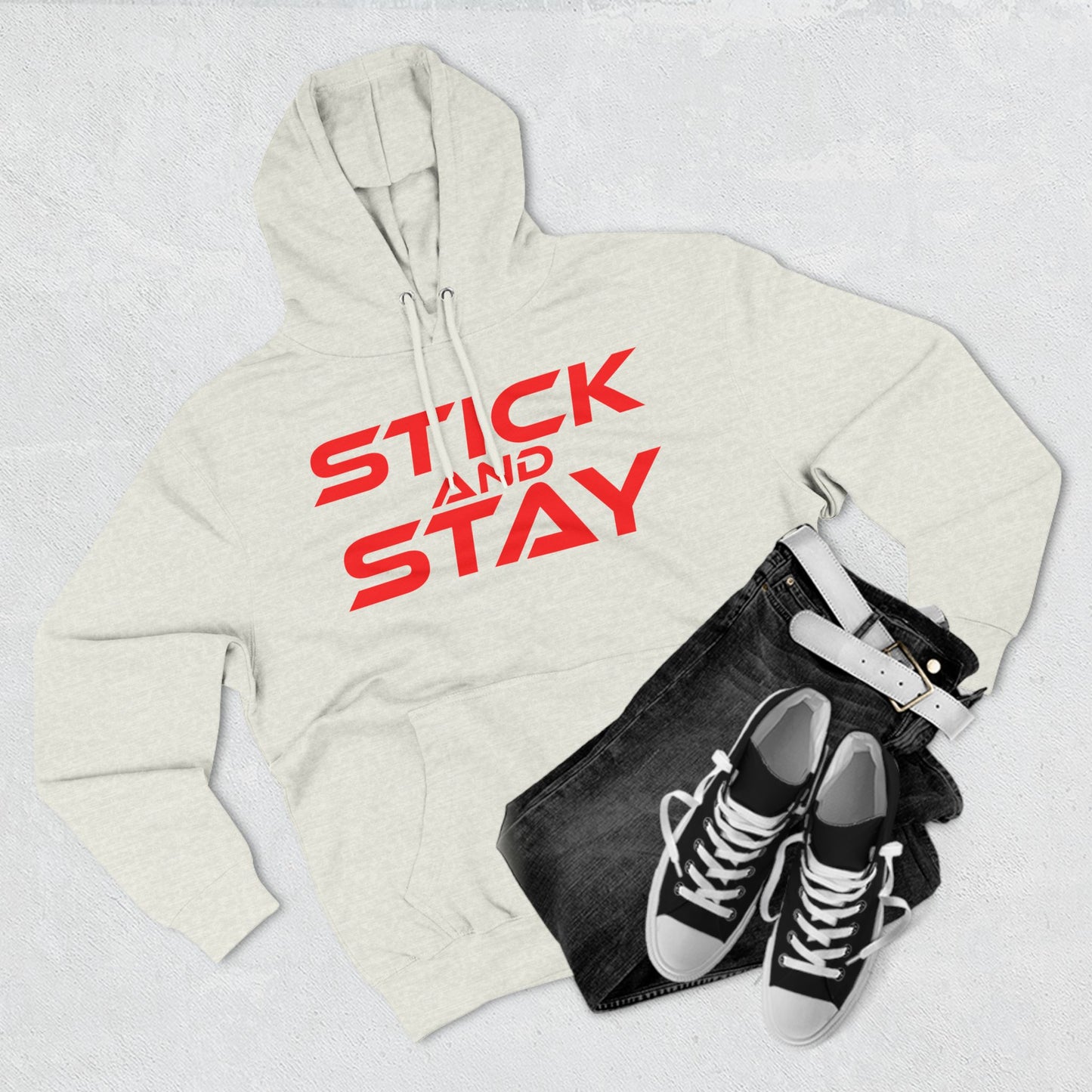 Stick and Stay - Three-Panel Fleece Hoodie