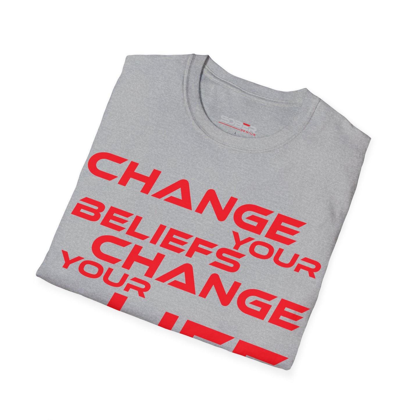 Change Your Beliefs, Change Your Life - Motivational Unisex Softstyle T-Shirt - 'Change Your Beliefs, Change Your Life'