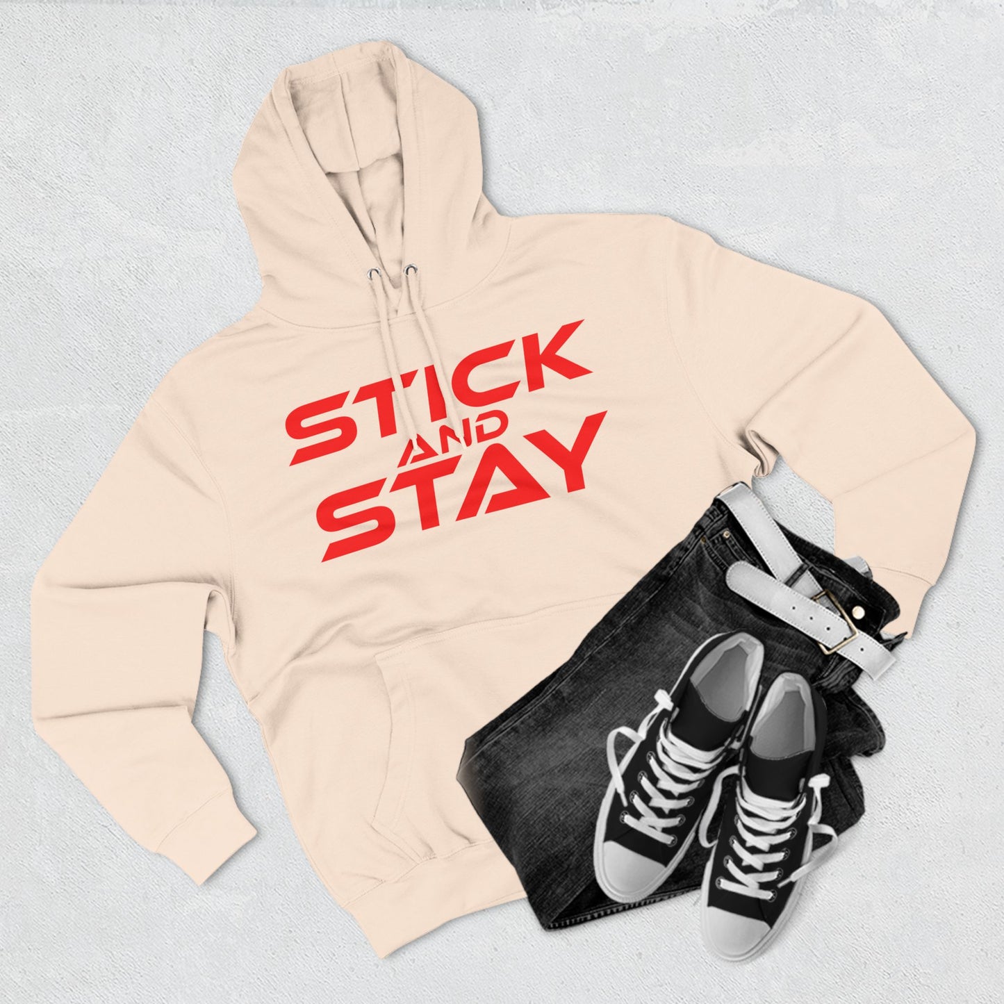 Stick and Stay - Three-Panel Fleece Hoodie