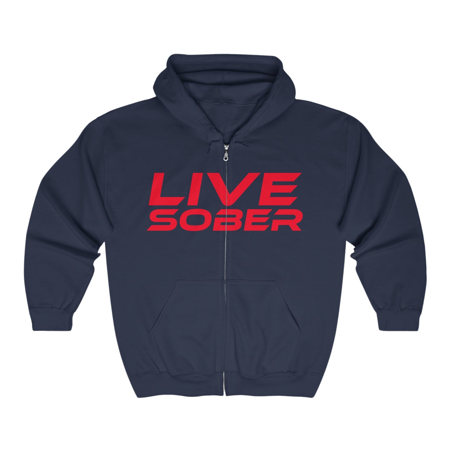 Live Sober - Unisex Heavy Blend™ Full Zip Hooded Sweatshirt Motivational