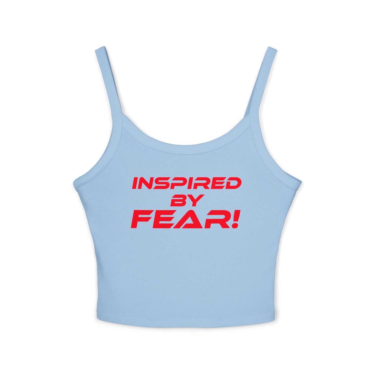 Inspired by Fear! - Women's Spaghetti Strap Tank Top - Motivational Gray Crop Top