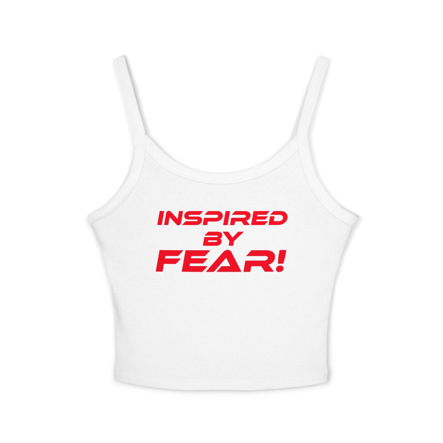 Inspired by Fear! - Women's Spaghetti Strap Tank Top - Motivational Gray Crop Top