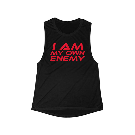 I Am My Own Enemy - Women's Flowy Scoop Muscle Tank