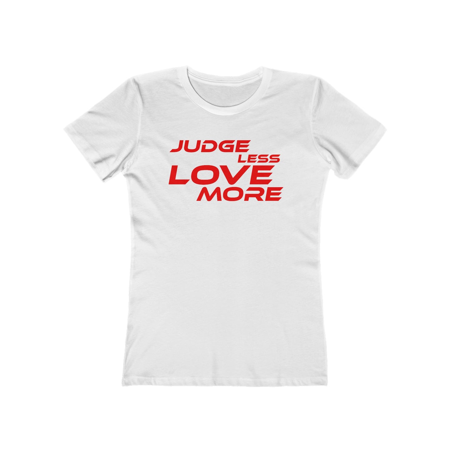 Judge Less Love More Women’s Boyfriend Tee - Black Casual Shirt