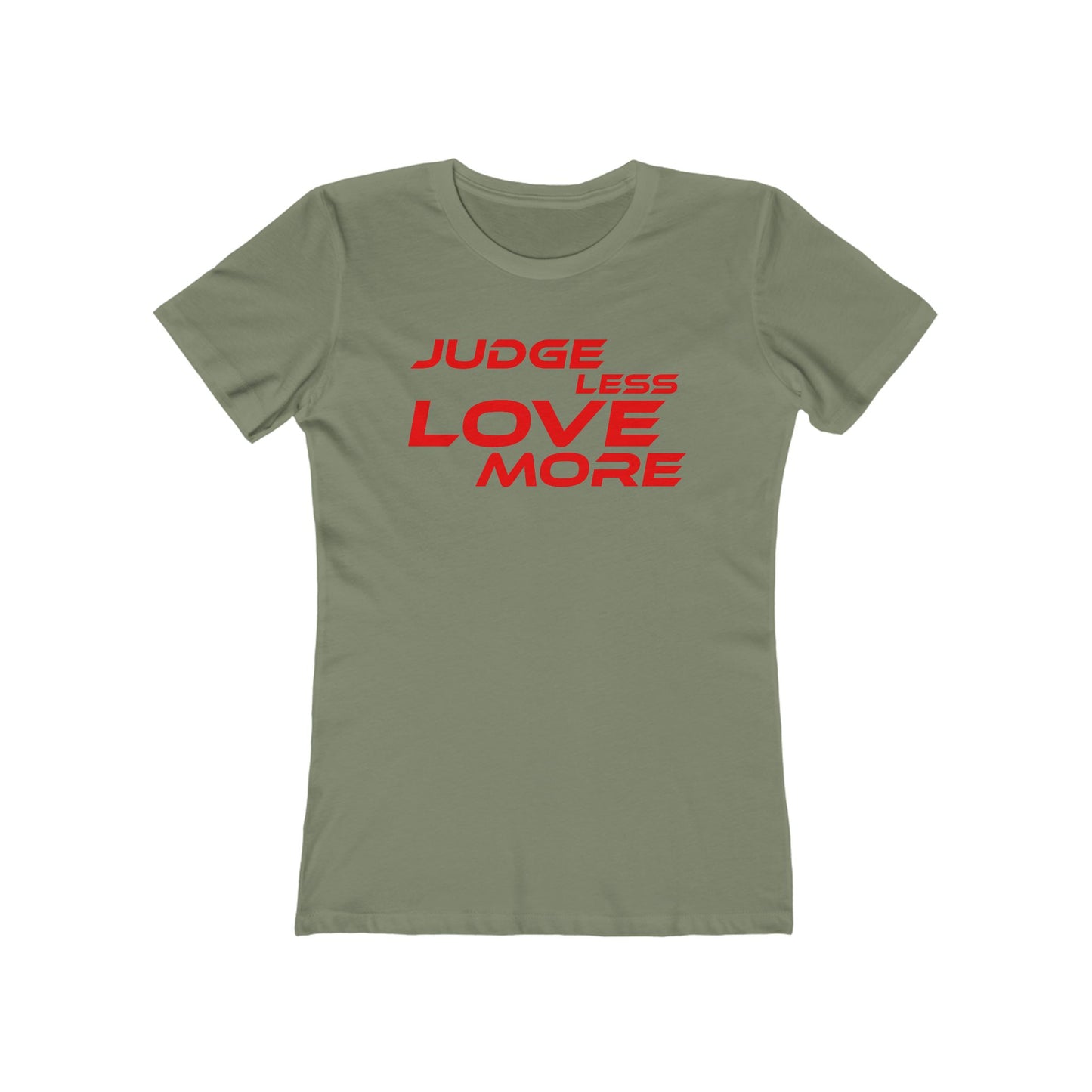 Judge Less Love More Women’s Boyfriend Tee - Black Casual Shirt