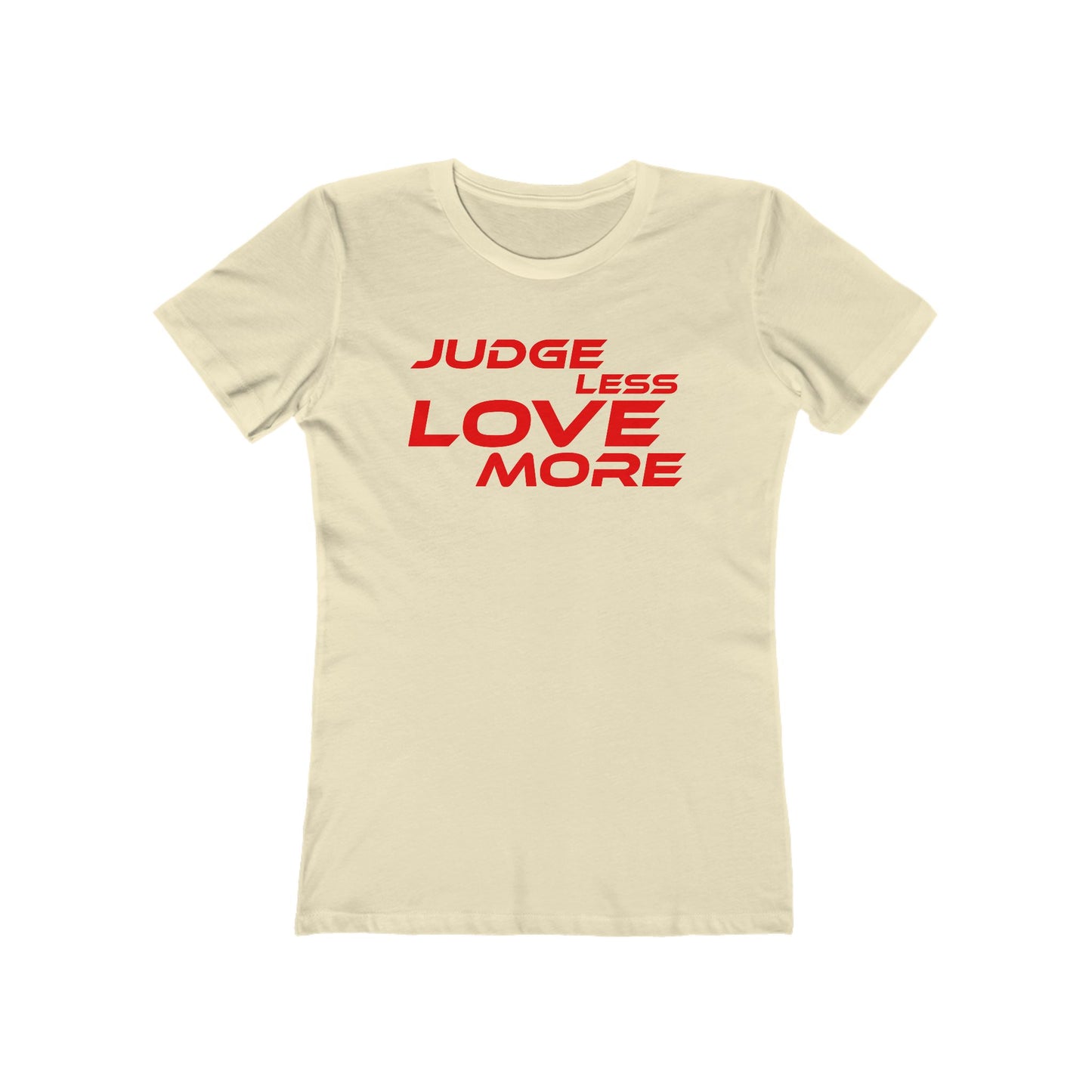 Judge Less Love More Women’s Boyfriend Tee - Black Casual Shirt