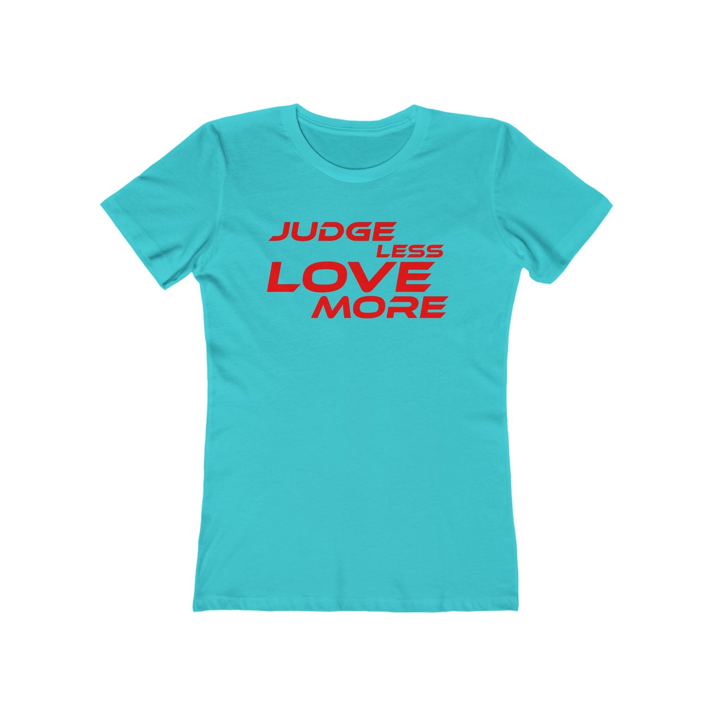 Judge Less Love More Women’s Boyfriend Tee - Black Casual Shirt