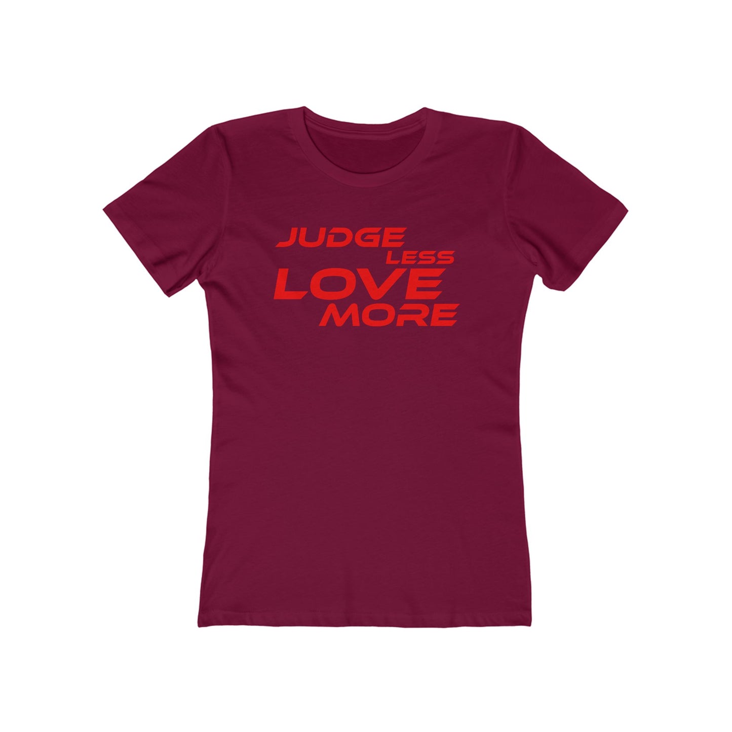 Judge Less Love More Women’s Boyfriend Tee - Black Casual Shirt