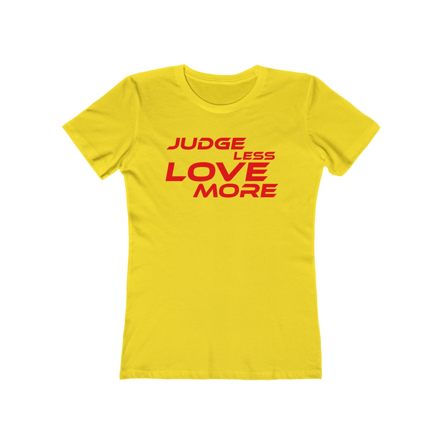 Judge Less Love More Women’s Boyfriend Tee - Black Casual Shirt