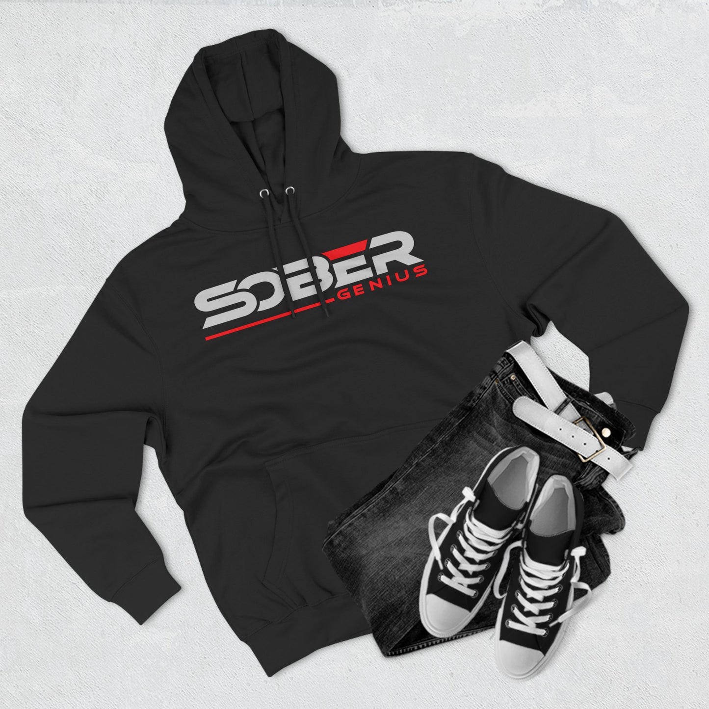 Sober Genius Logo - Three-Panel Fleece Hoodie