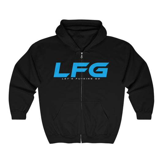 LFG (BLUE Font) - Unisex Zip Hoodie - 'LFG: Let's F*cking Go' Statement Sweatshirt for Motivation