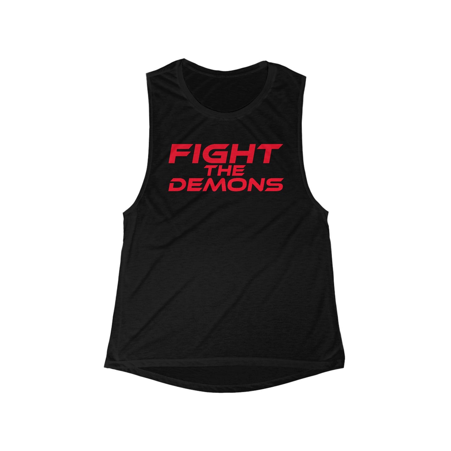 Fight The Demons - Women's Flowy Scoop Muscle Tank