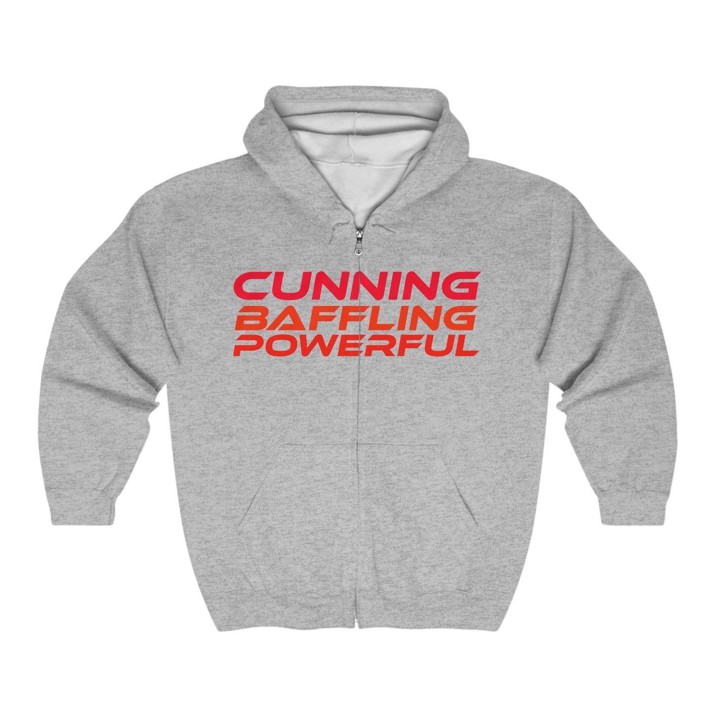 Cunning Baffling Powerful  - Unisex Zip-Up Hoodie Motivational