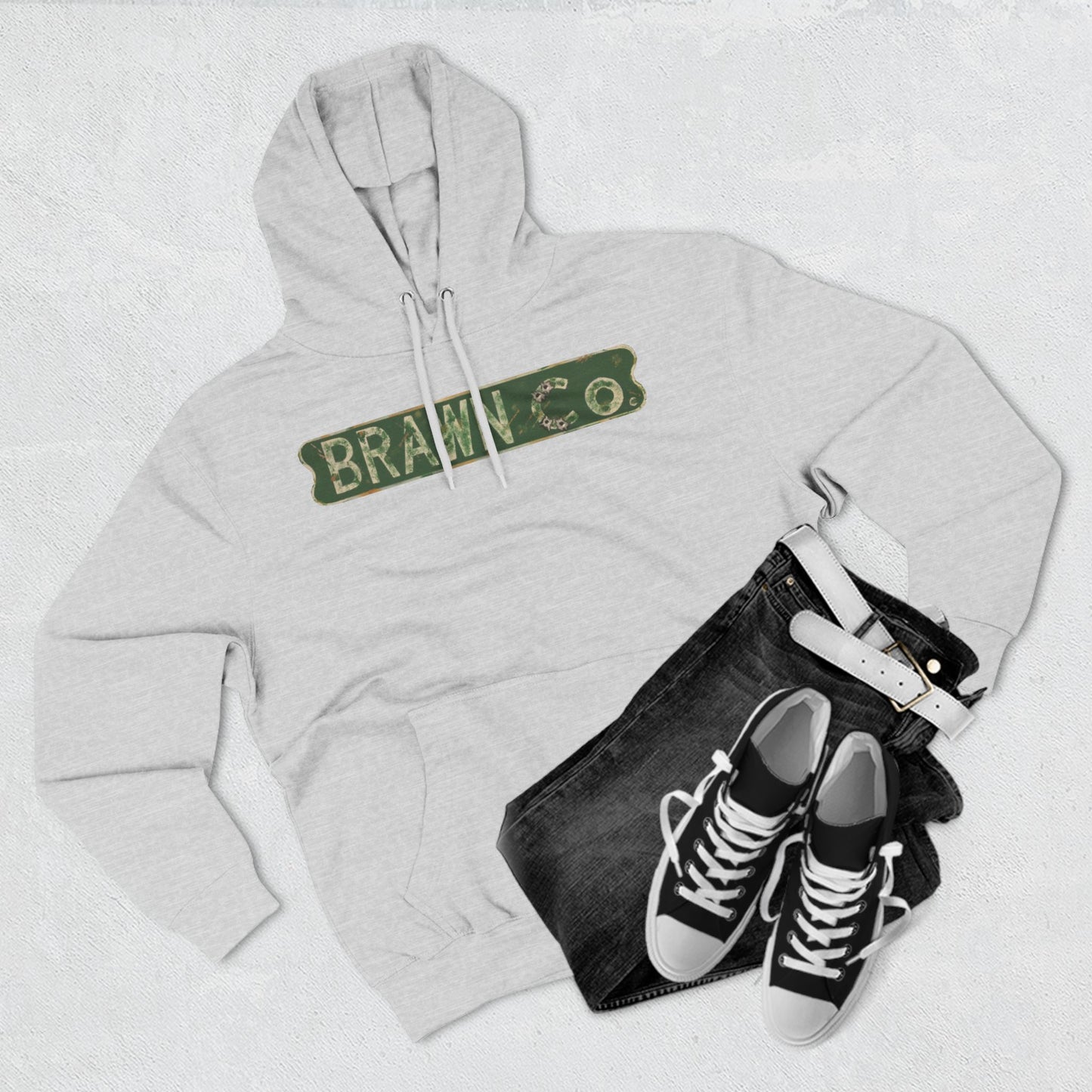 BrawnCo  - Vintage-Inspired Three-Panel Fleece Hoodie