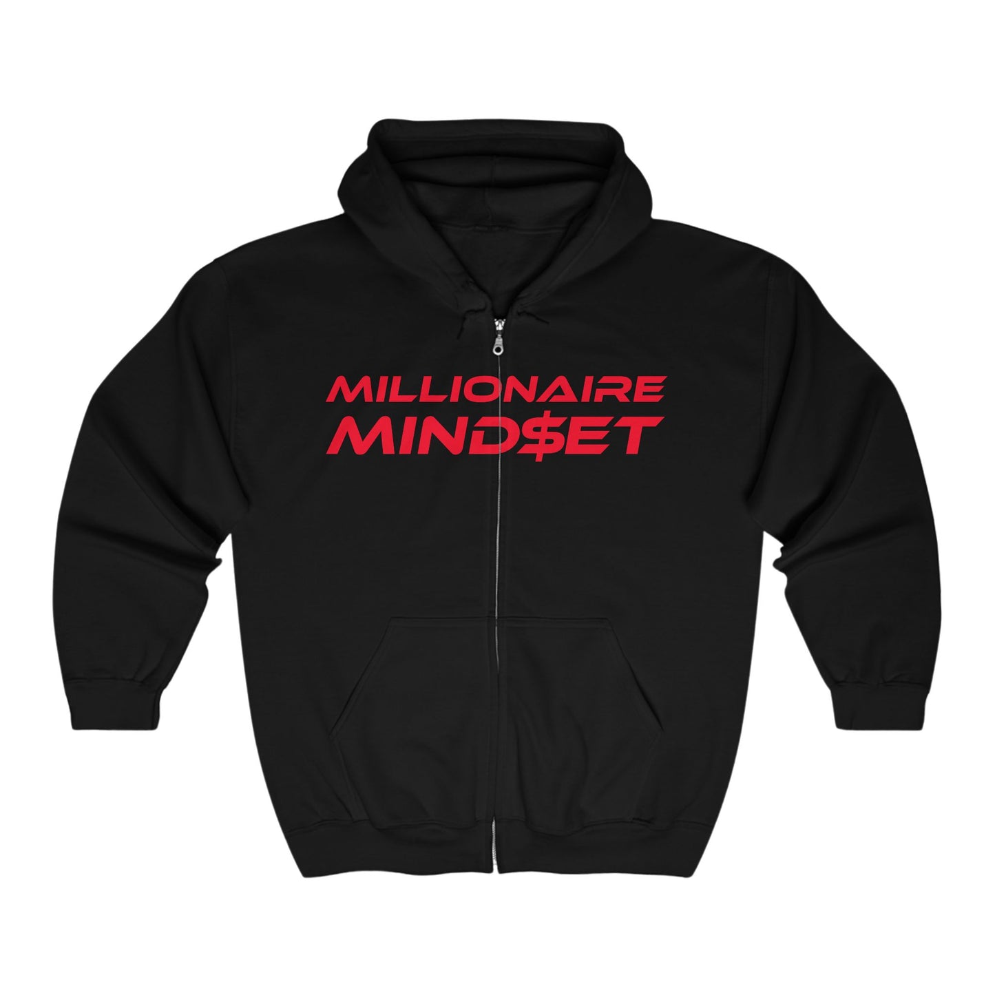 Millionaire Mindset - Unisex Zip Hoodie - Motivational Heavy Blend Sweatshirt