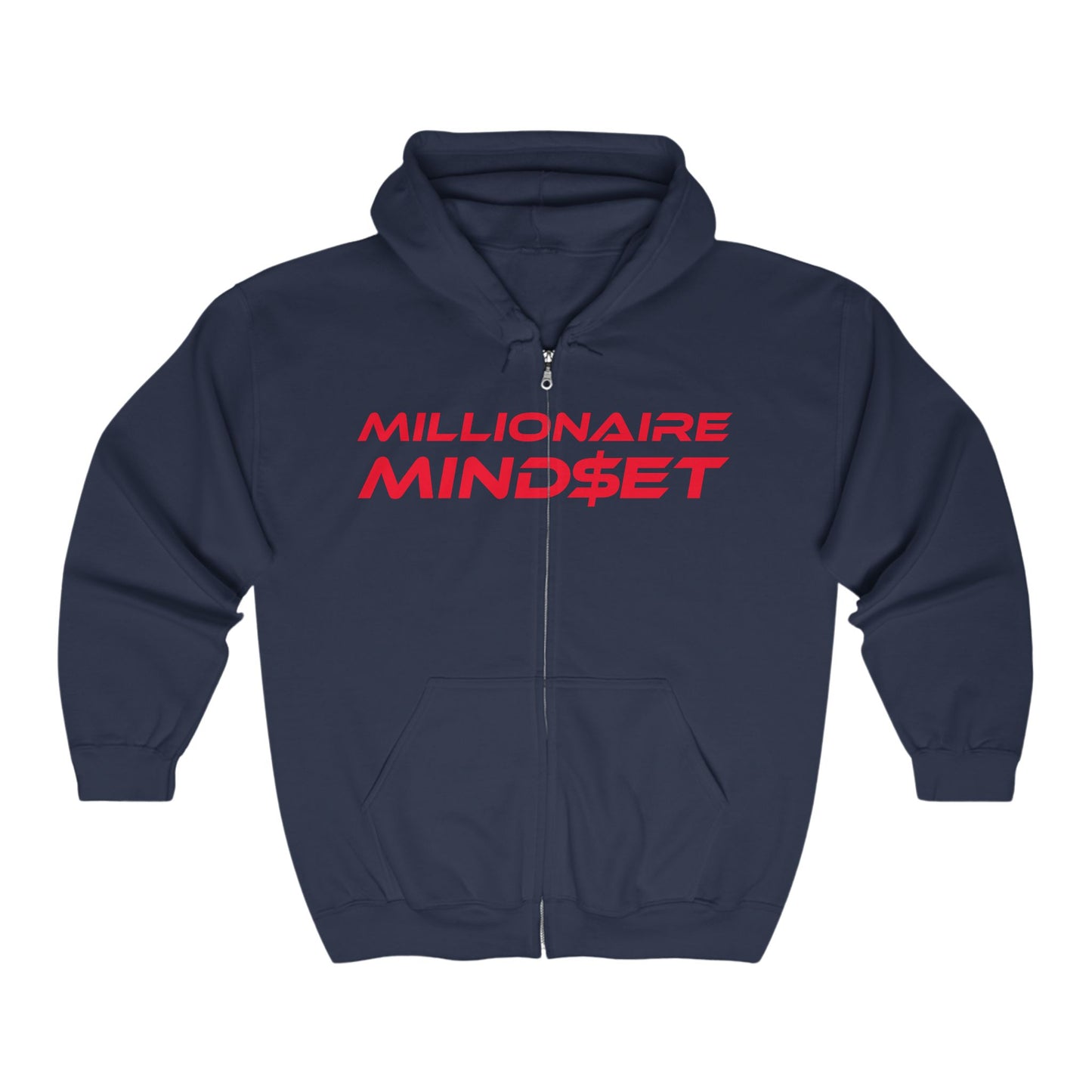 Millionaire Mindset - Unisex Zip Hoodie - Motivational Heavy Blend Sweatshirt