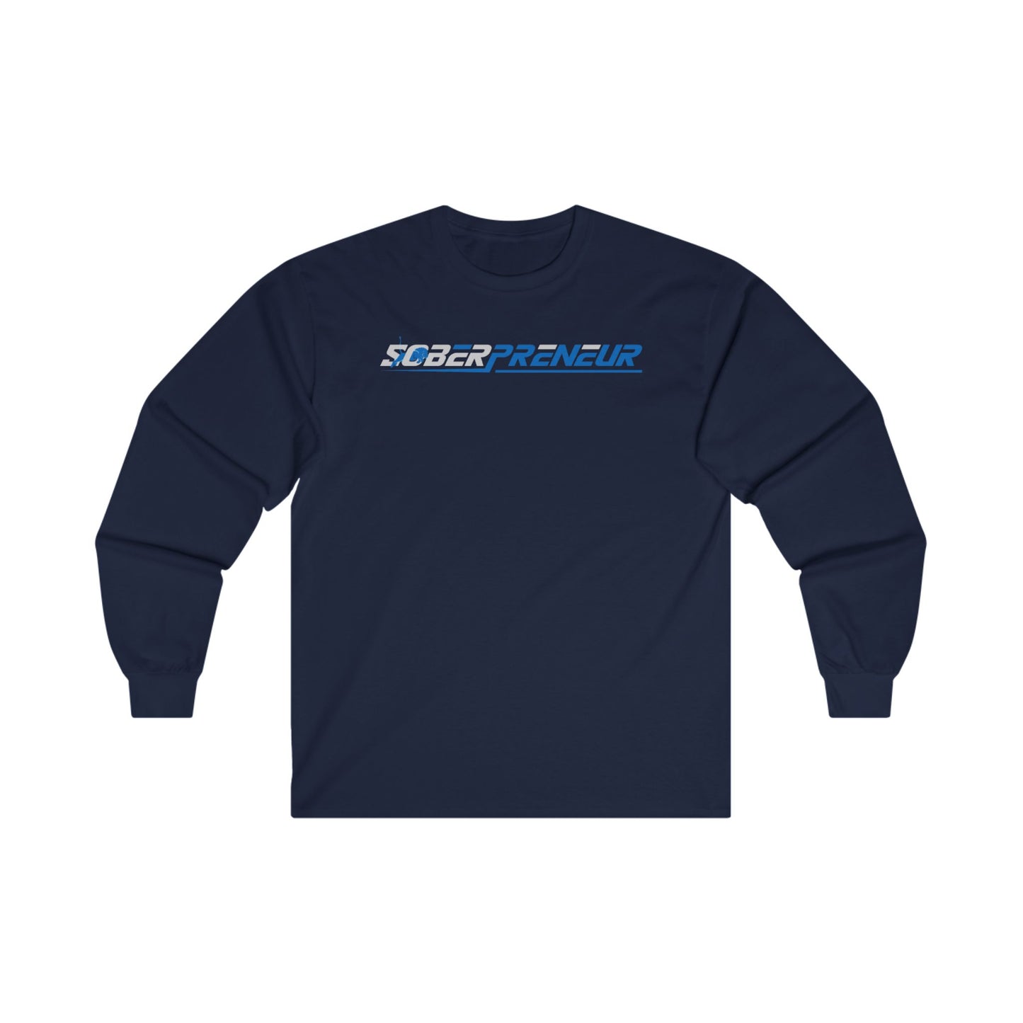 Soberpreneur Blue w/ Lion  - Unisex Long Sleeve Tee - Motivational Casual Wear