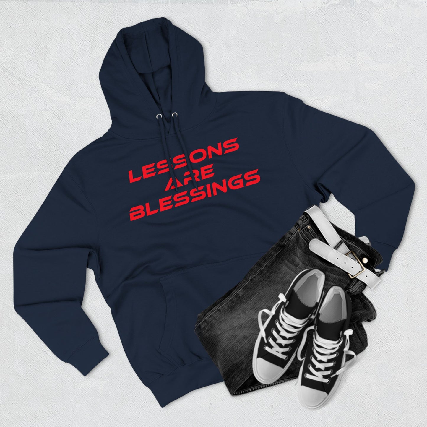 Lessons Are Blessings - Three-Panel Fleece Hoodie