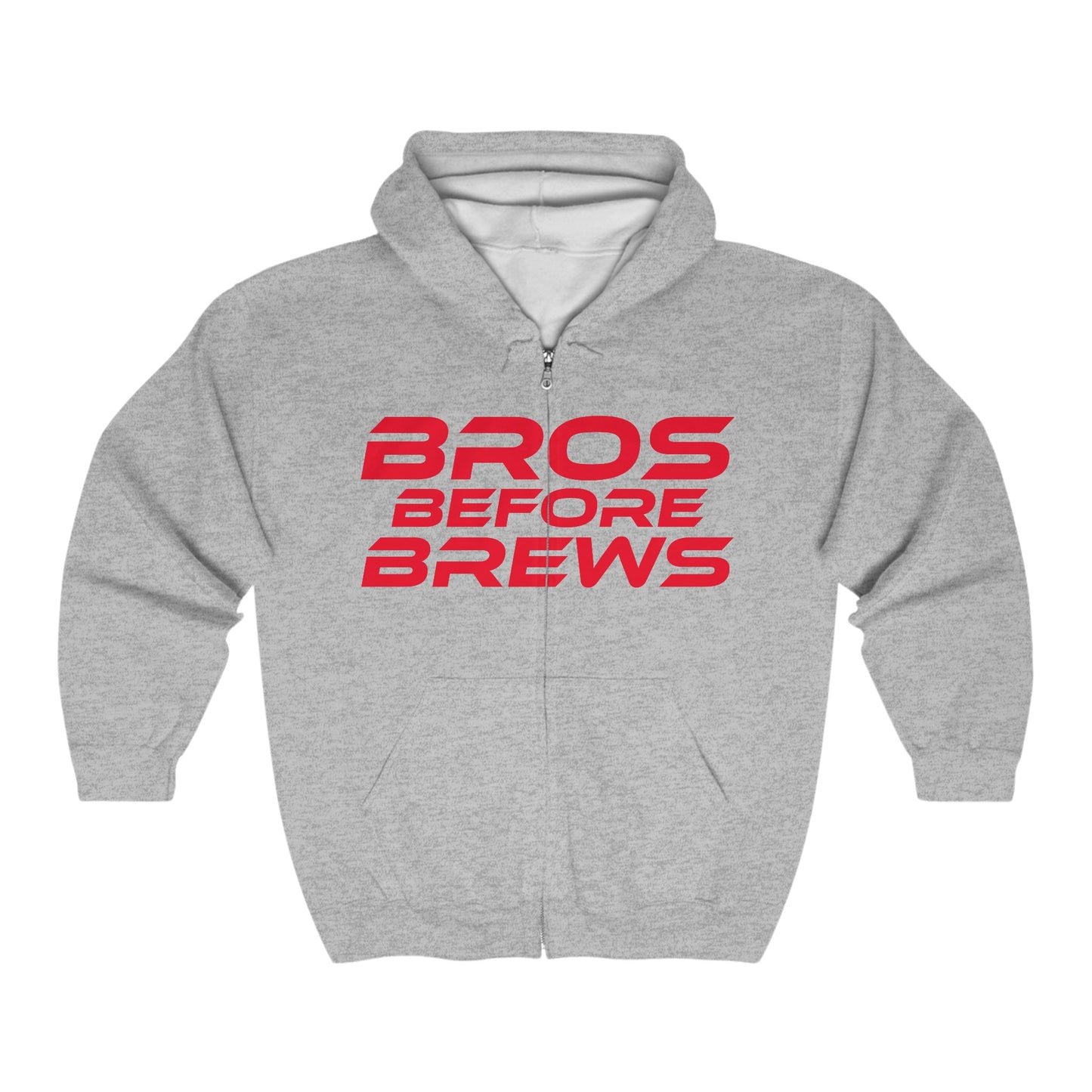 Bros Before Brews - Unisex Full Zip Hoodie - 'Bros Before Brews' Motivational Inspirational