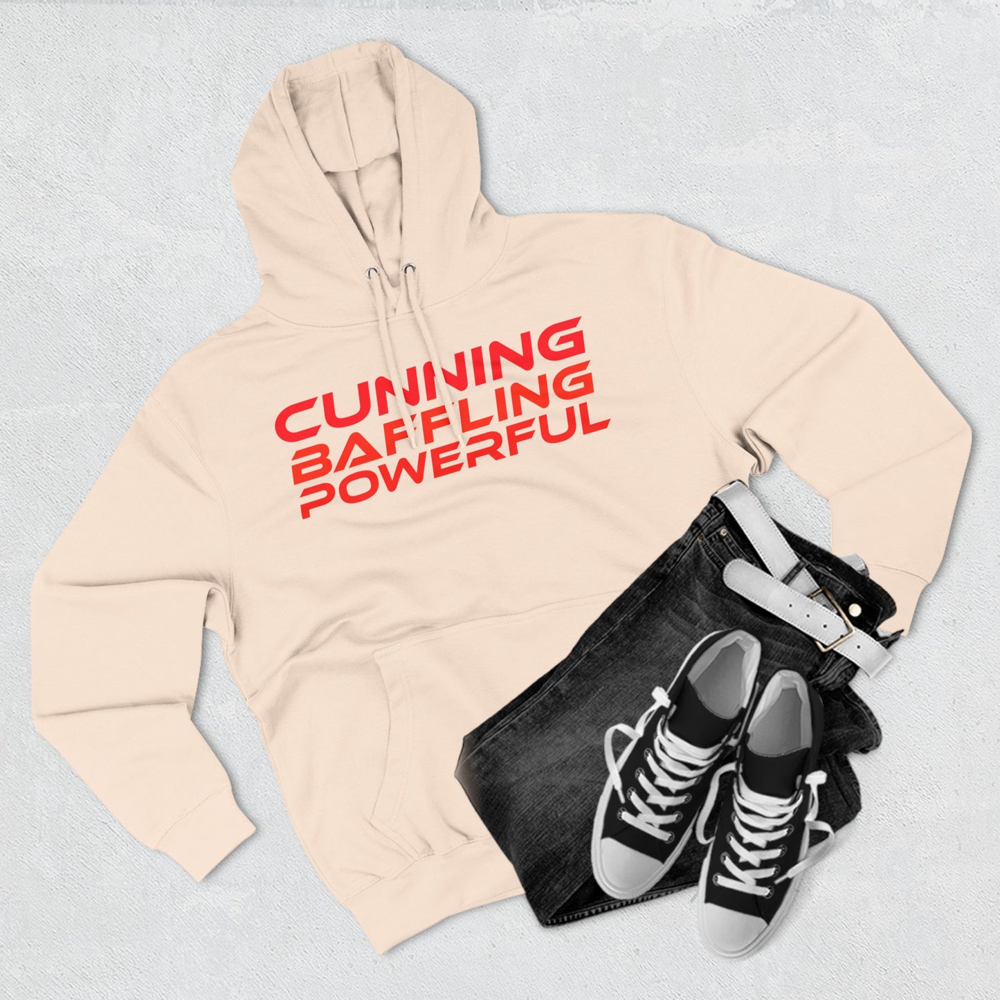 Cunning, Baffling, Powerful - Three-Panel Fleece Hoodie