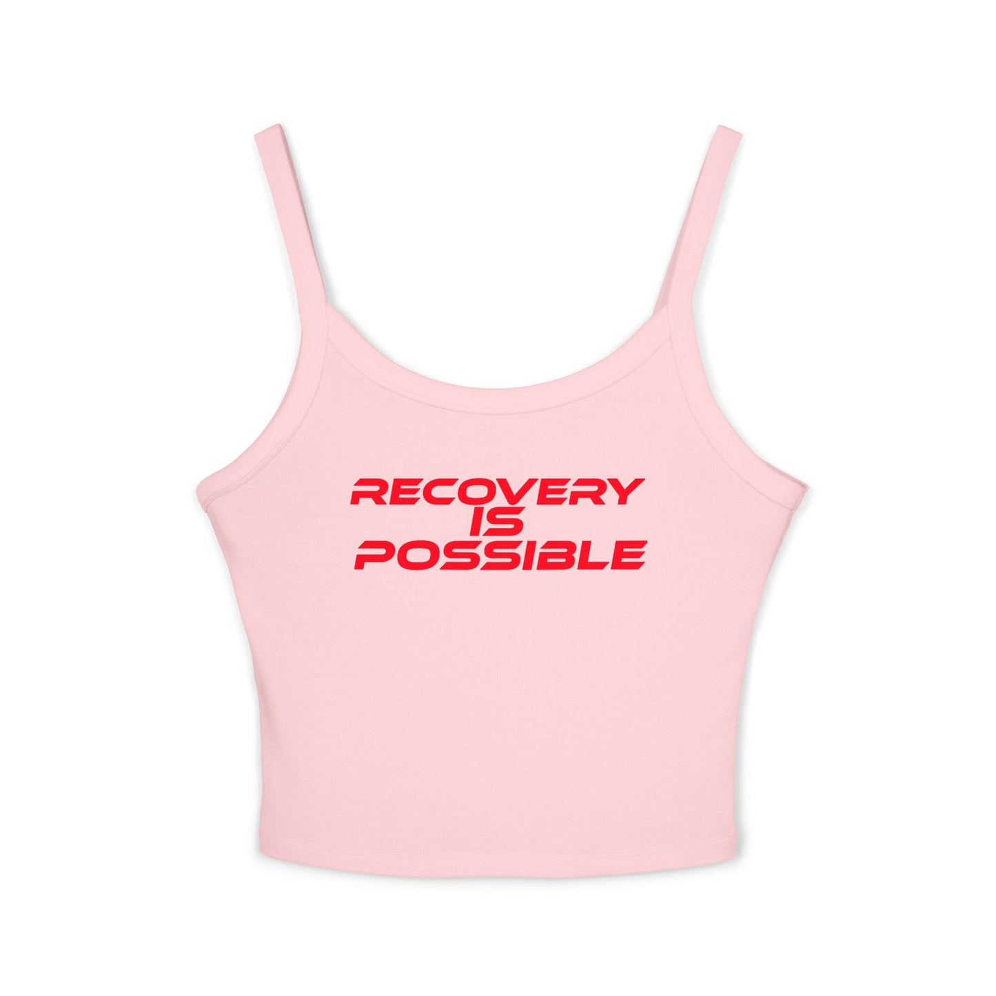 Recovery is Possible - Women's Spaghetti Strap Tank Top - Motivational Workout Wear