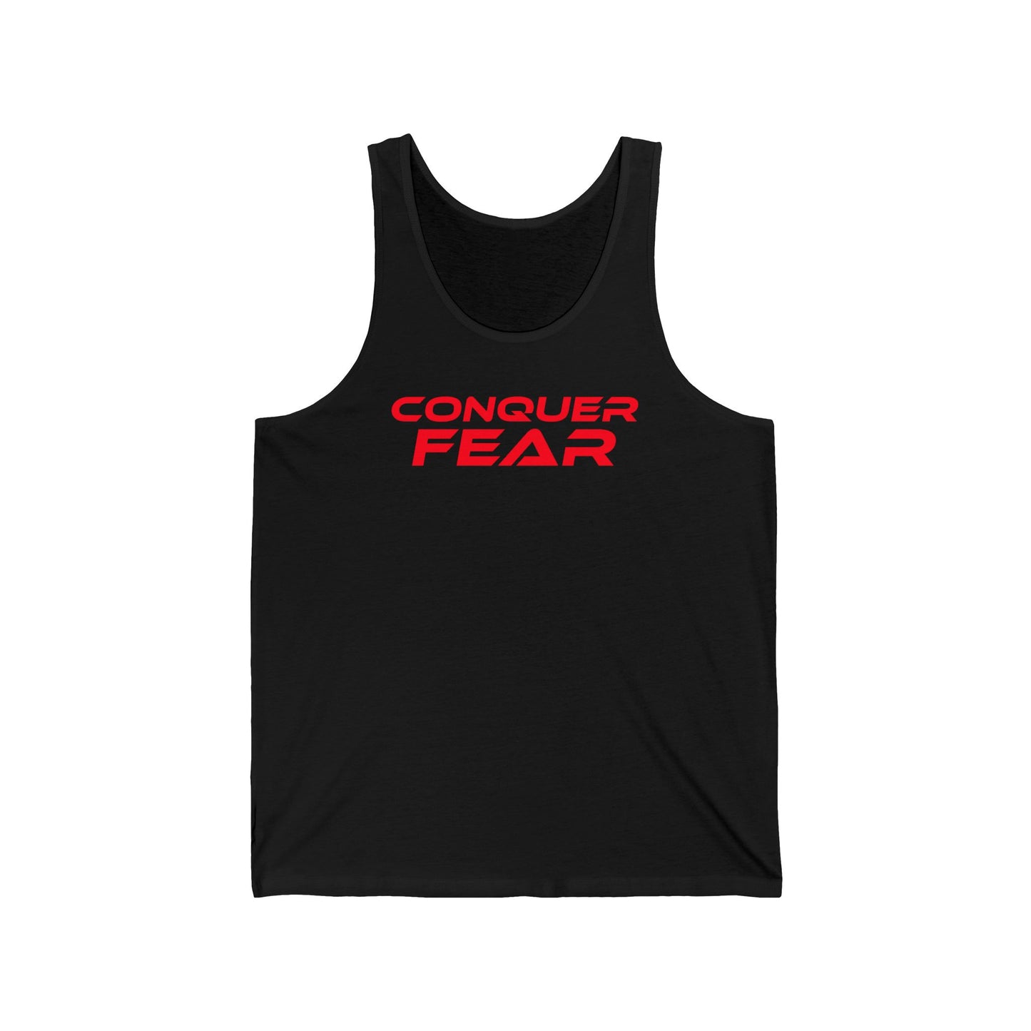 Conquer Fear - Unisex Jersey Tank - Motivational Workout Tee