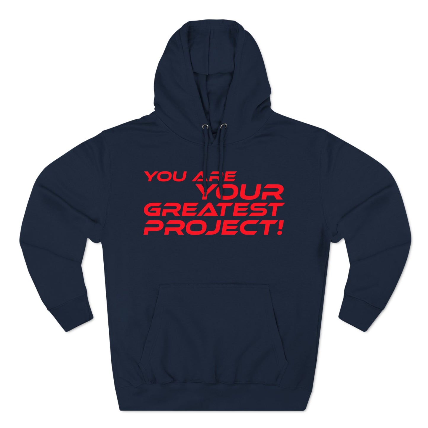 You Are Your Greatest Project Fleece Hoodie - Motivational Black Hoodie for Personal Growth