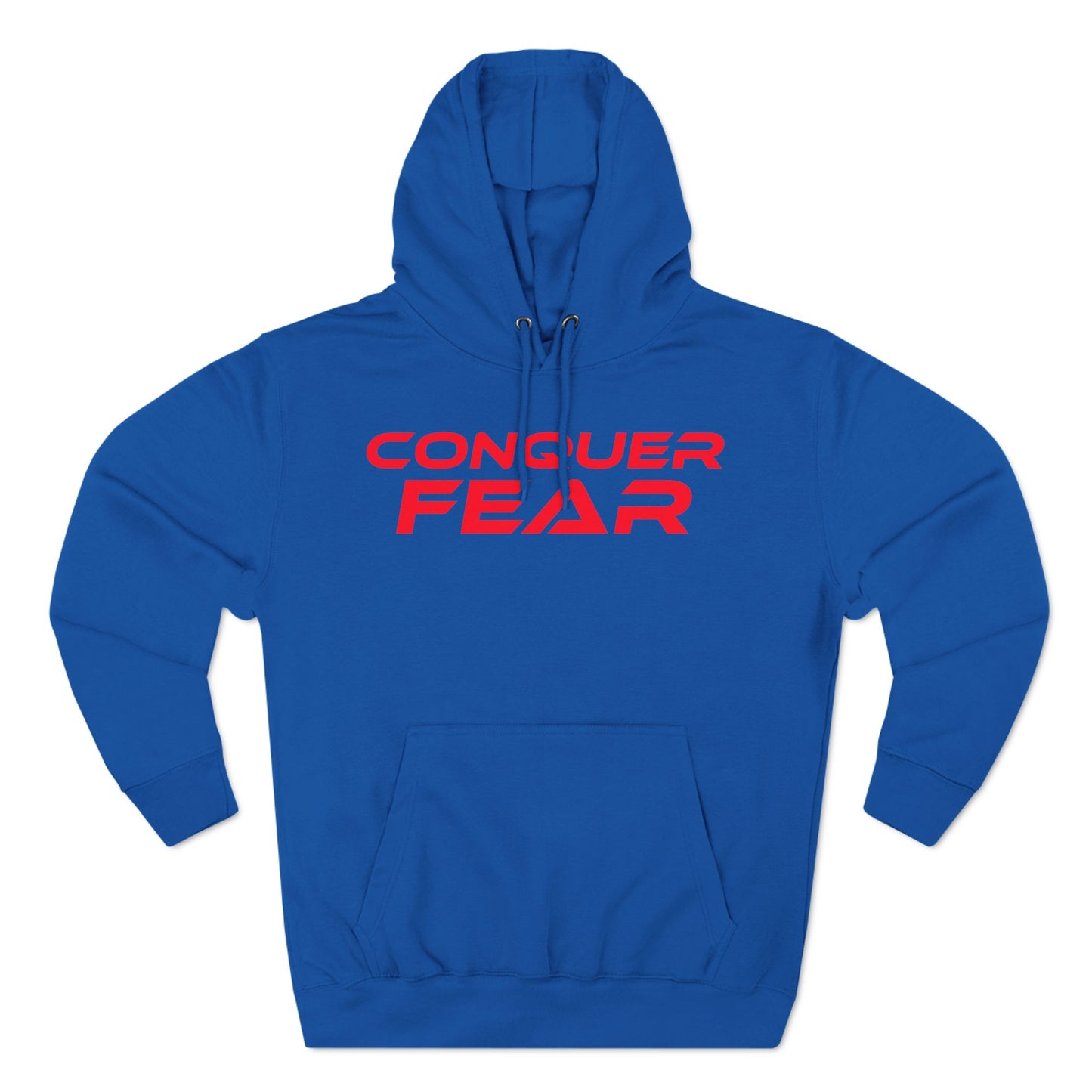 Conquer Fear - Fleece Hoodie - Motivational Black Sweatshirt for Comfort and Empowerment