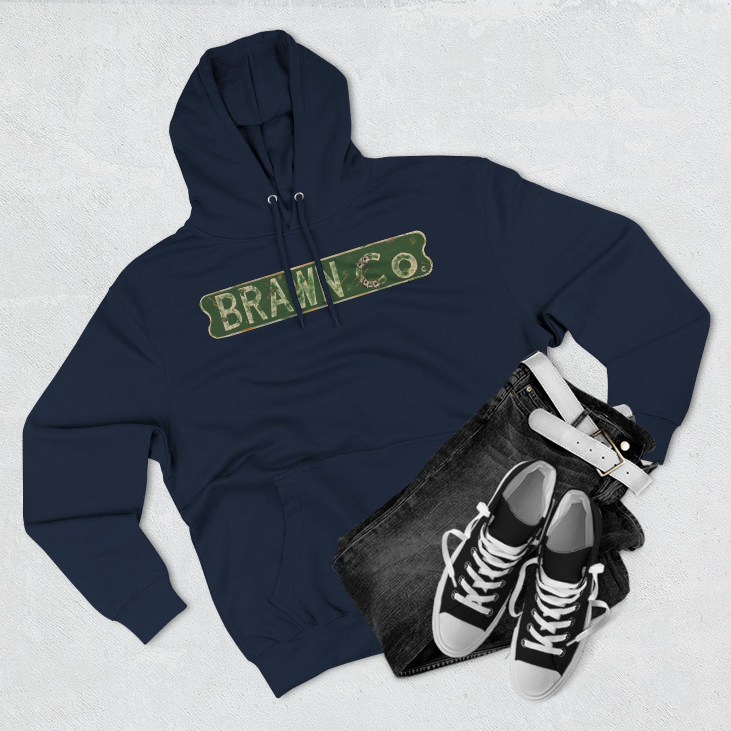 BrawnCo  - Vintage-Inspired Three-Panel Fleece Hoodie