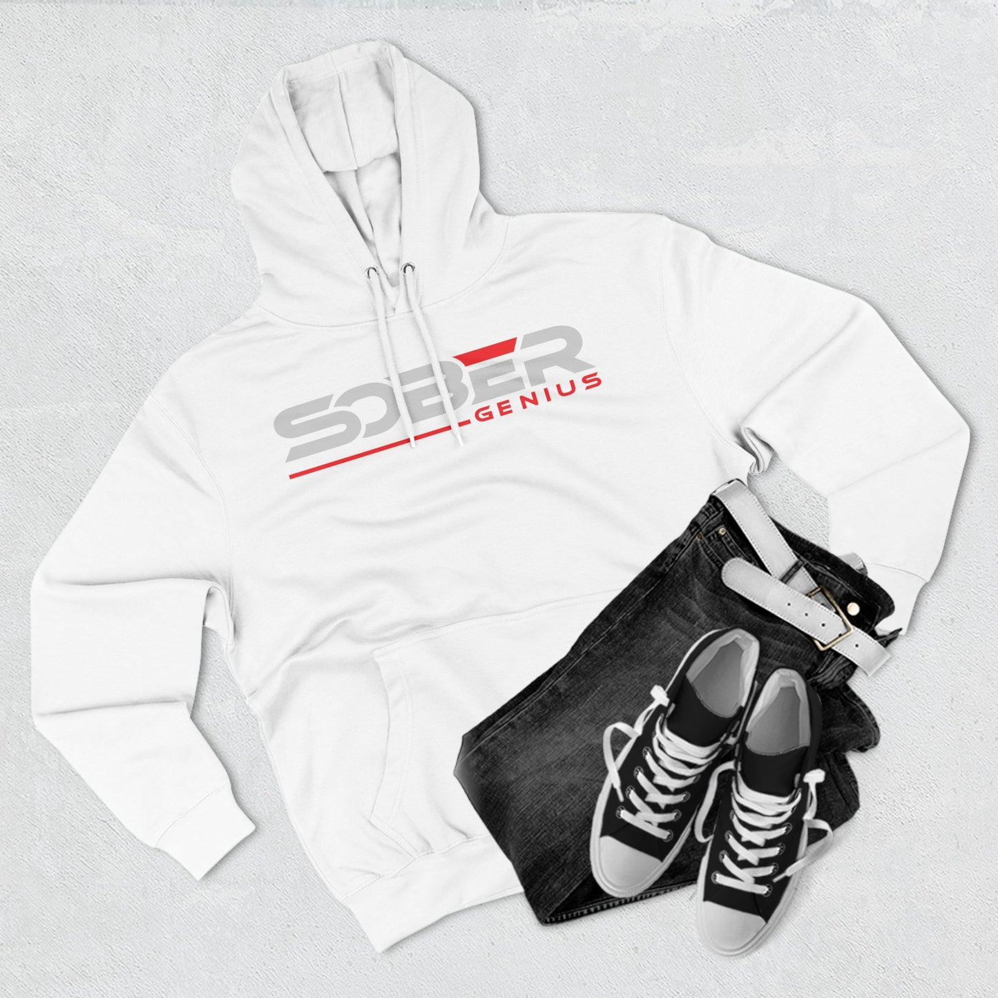 Sober Genius Logo - Three-Panel Fleece Hoodie