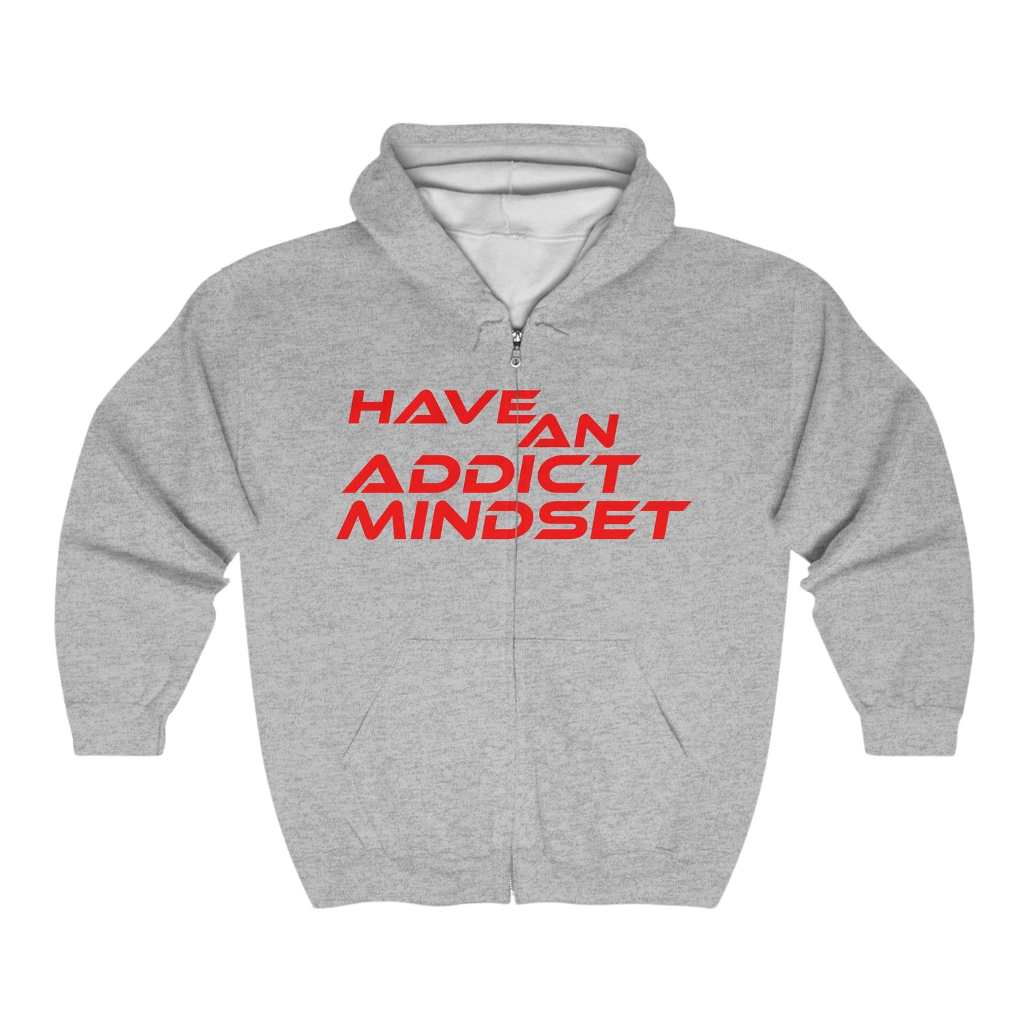 Have An Addict Mindset - Unisex Heavy Blend™ Full Zip Hooded Sweatshirt Motivational