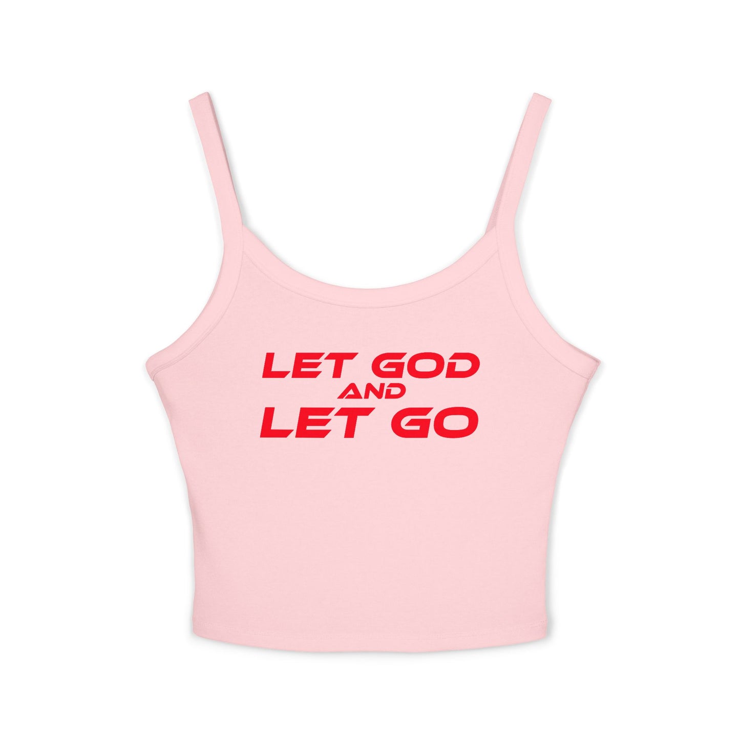 Let God and Let Go' - Inspirational Women's Spaghetti Strap Tank Top - 'Let God and Let Go'