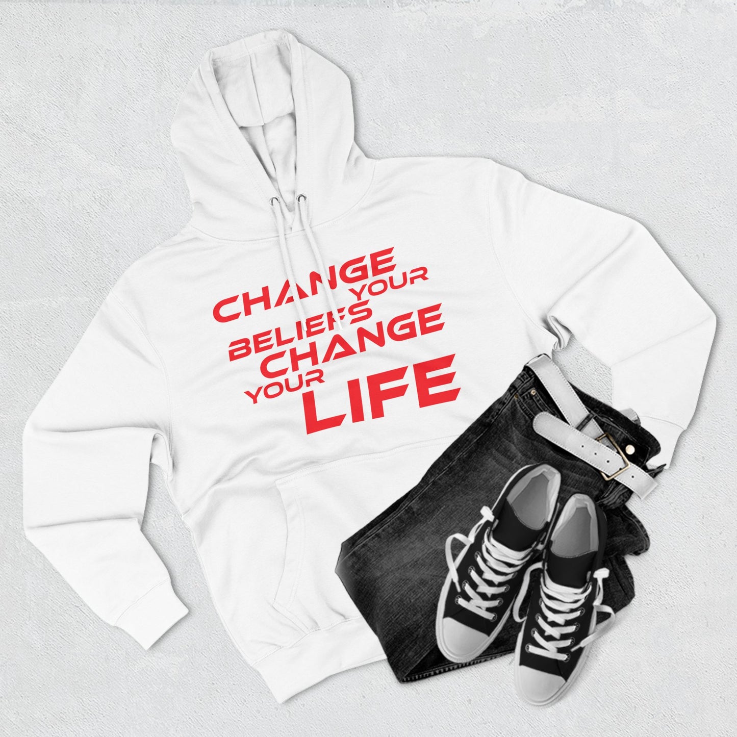 Change Your Beliefs, Change Your Life - Inspiring Fleece Hoodie - "Change Your Beliefs, Change Your Life"