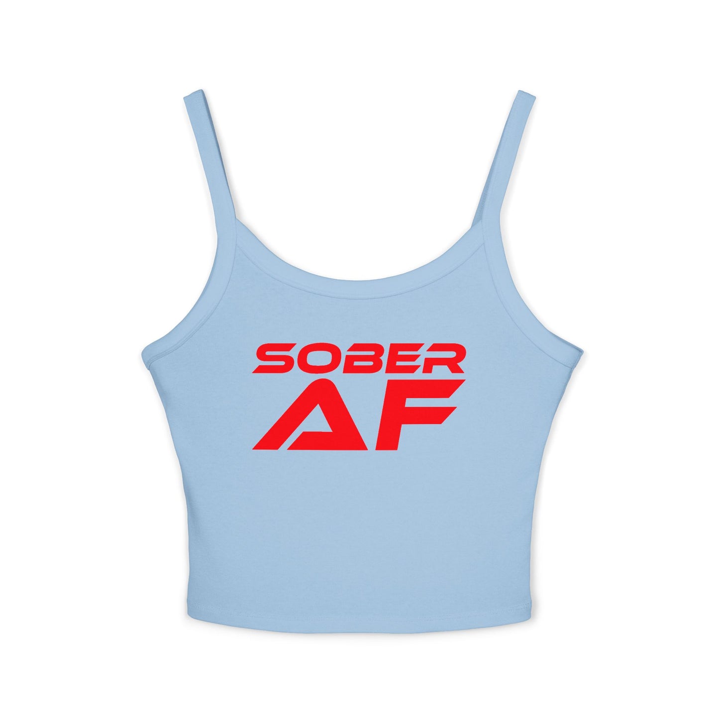 Sober AF - Women's Spaghetti Strap Tank Top - Stylish Recovery Wear