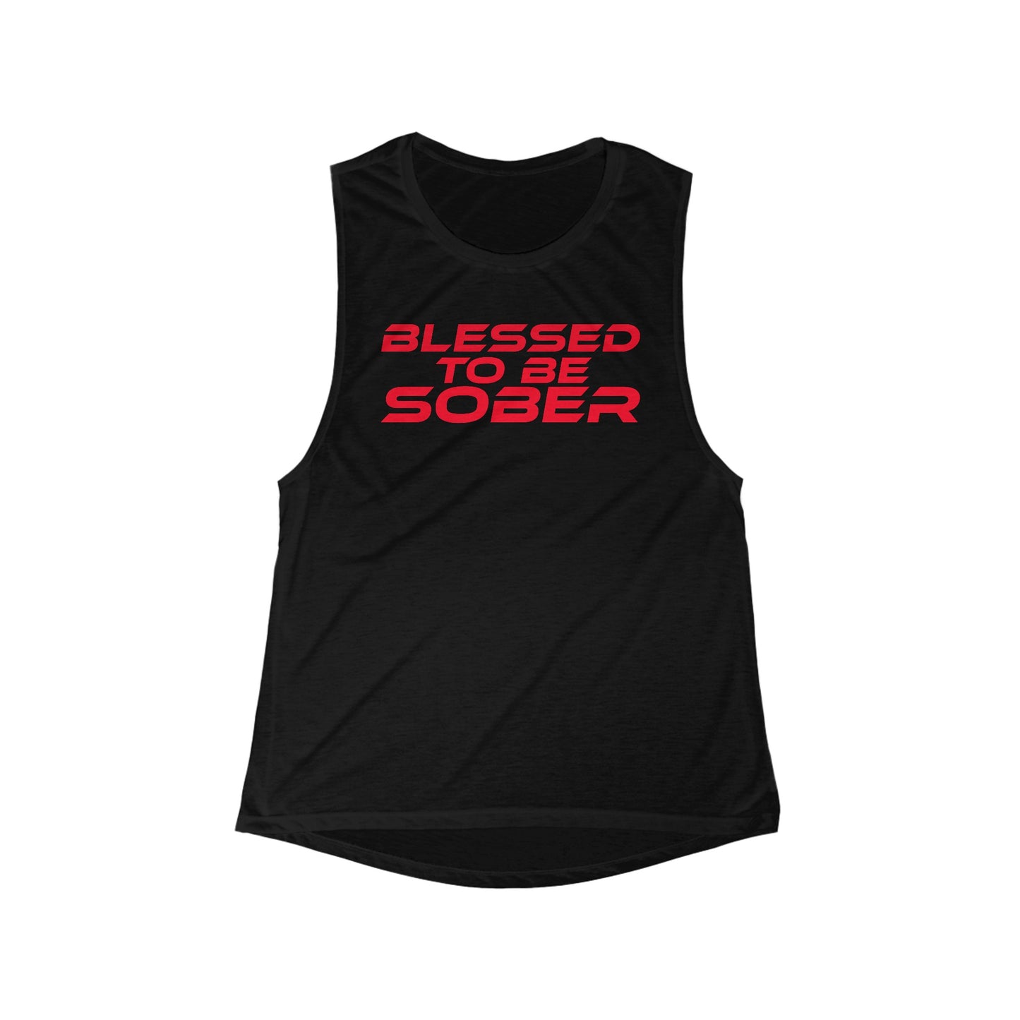 Blessed To Be Sober - Women's Flowy Scoop Muscle Tank