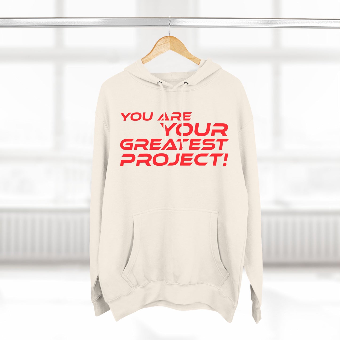 You Are Your Greatest Project Fleece Hoodie - Motivational Black Hoodie for Personal Growth