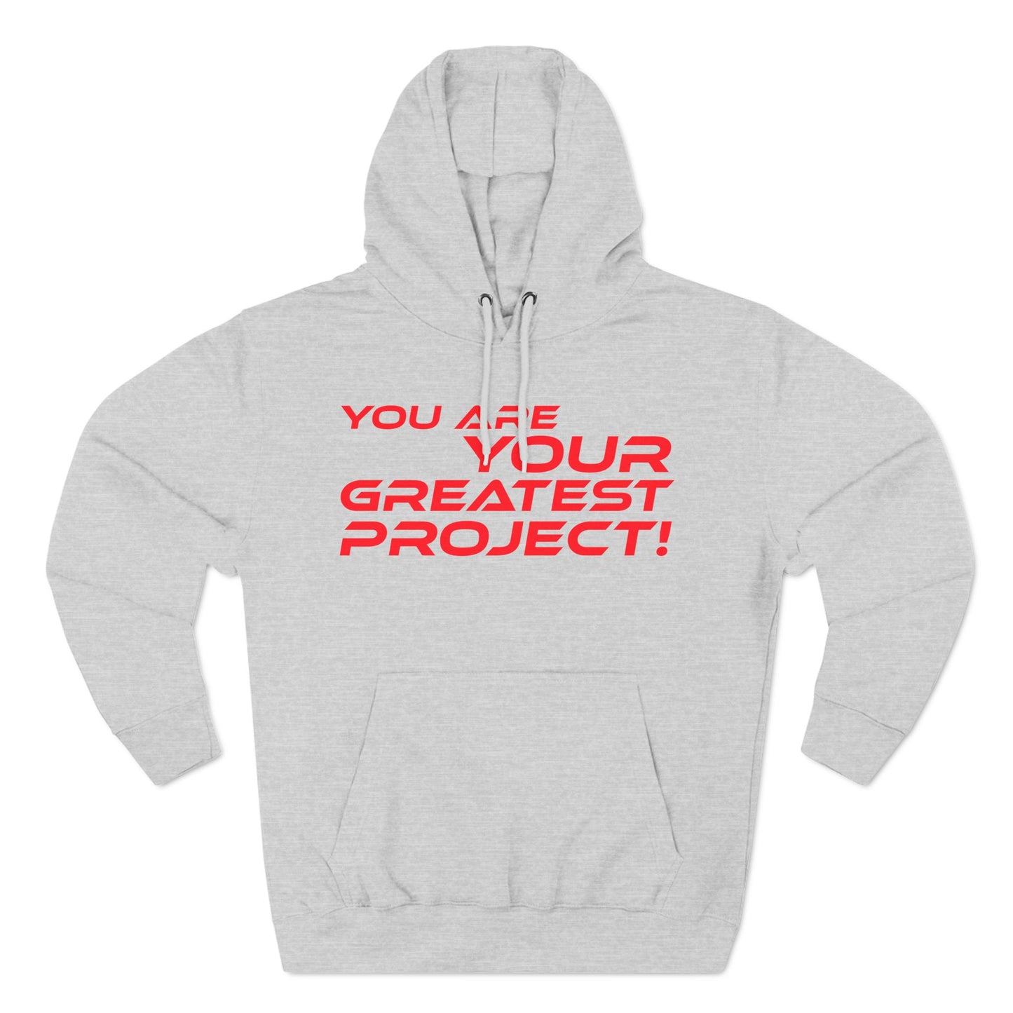 You Are Your Greatest Project Fleece Hoodie - Motivational Black Hoodie for Personal Growth