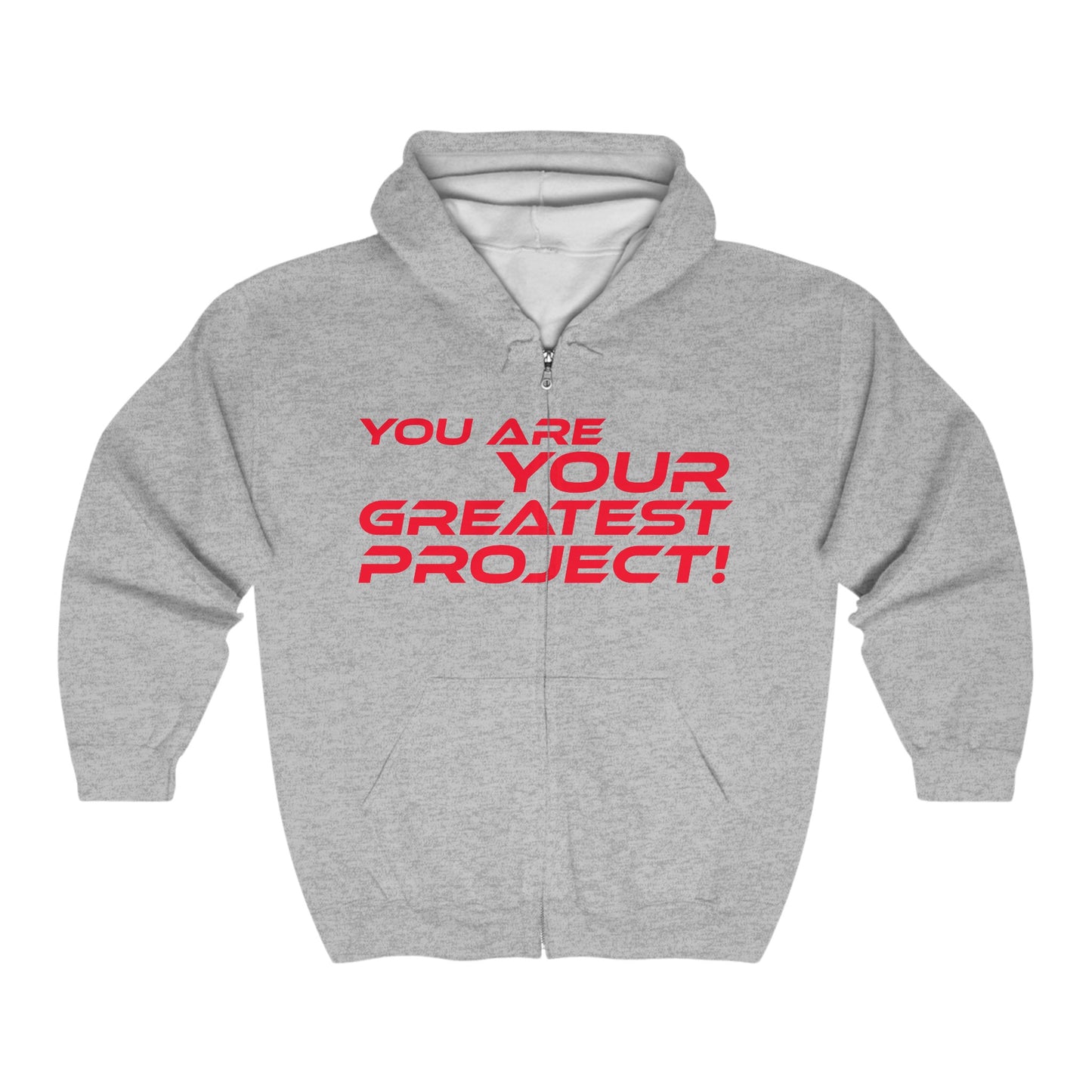 You Are Your Greatest Project - Unisex Heavy Blend™ Full Zip Hooded Sweatshirt - Motivational