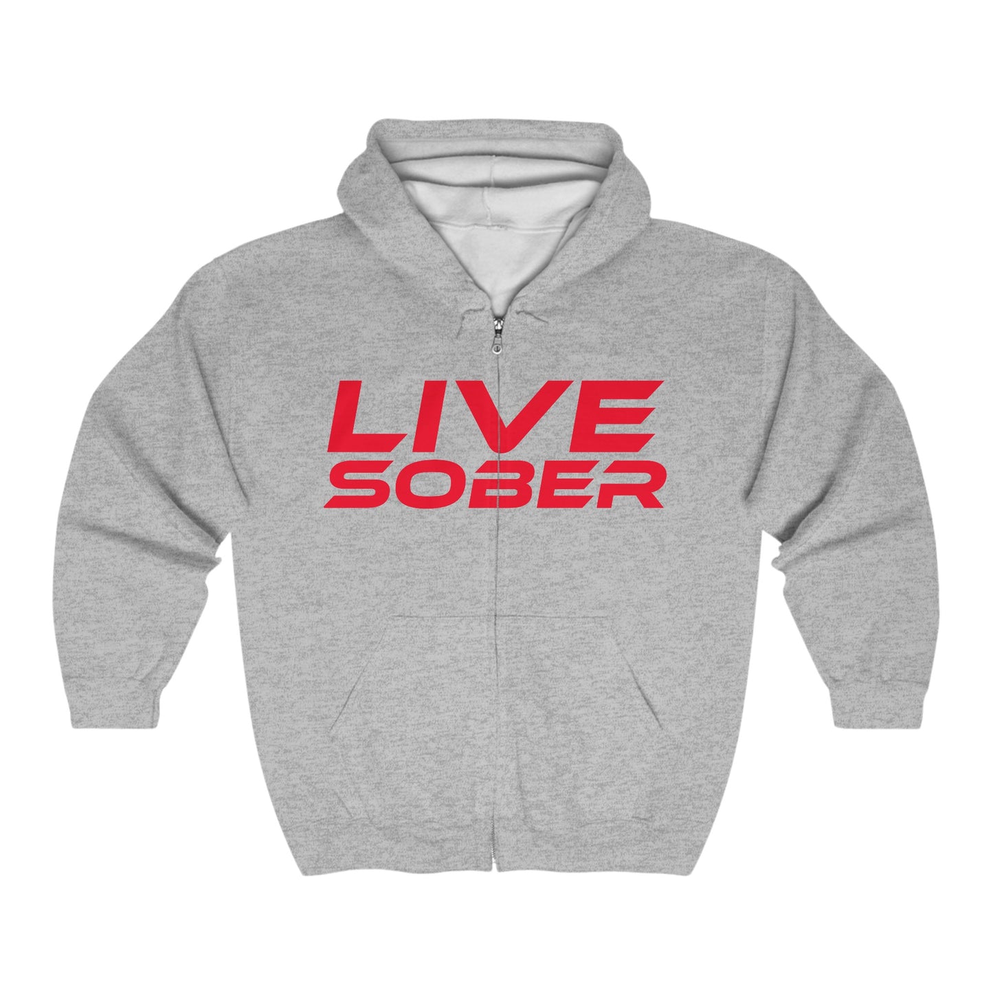 Live Sober - Unisex Heavy Blend™ Full Zip Hooded Sweatshirt Motivational