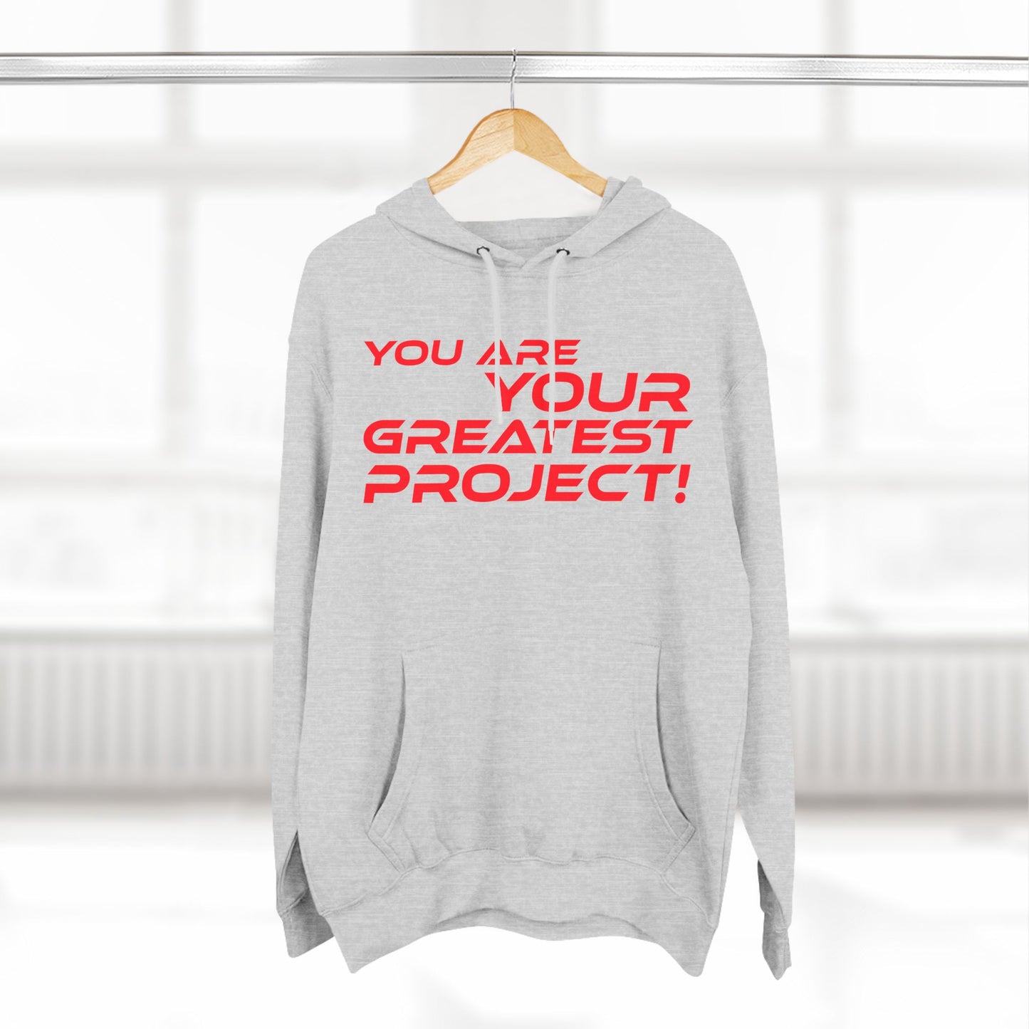 You Are Your Greatest Project Fleece Hoodie - Motivational Black Hoodie for Personal Growth